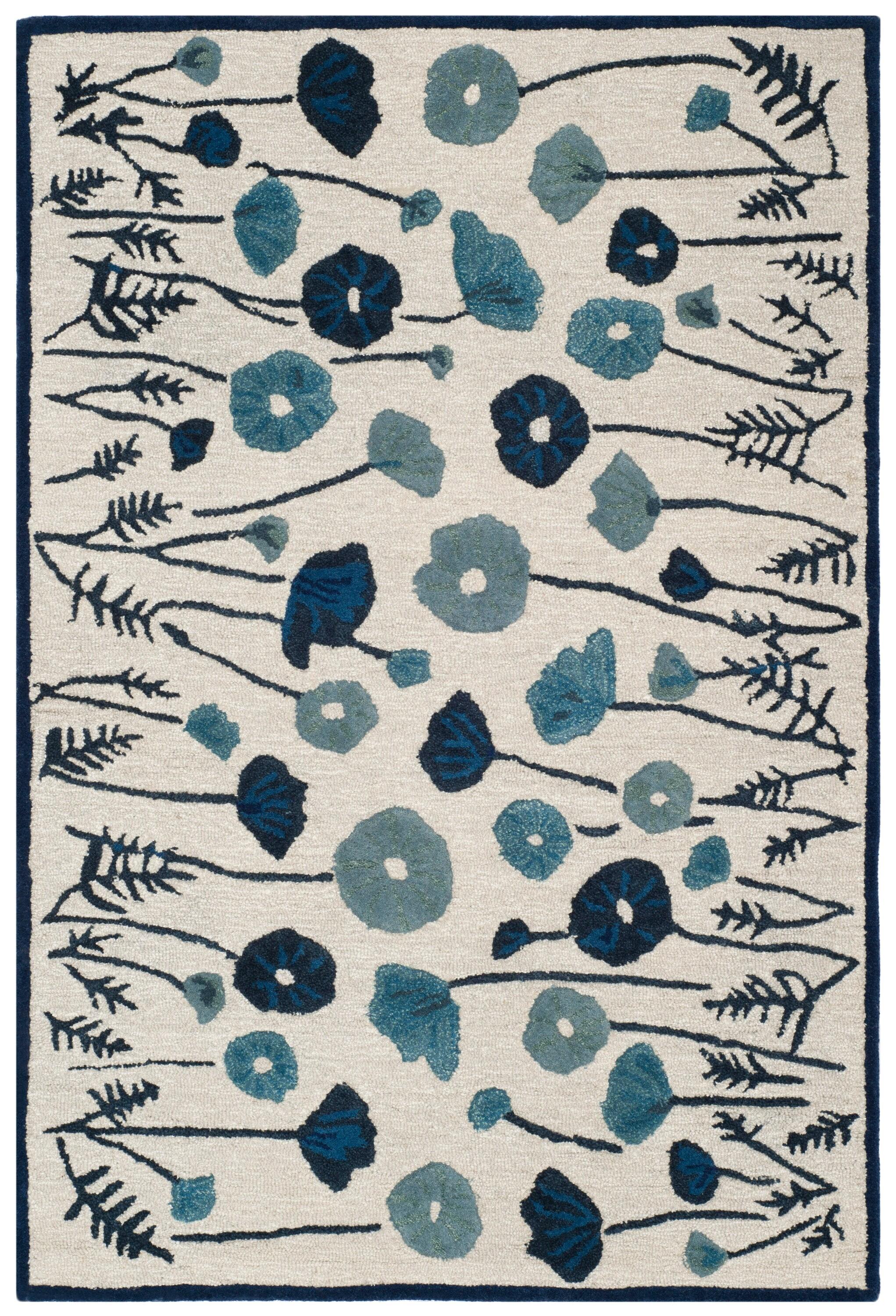 Martha Stewart Poppy Glossary - MSR3627 - Indoor Hand Tufted Area Rugs - Azurite Blue - 4'x6'