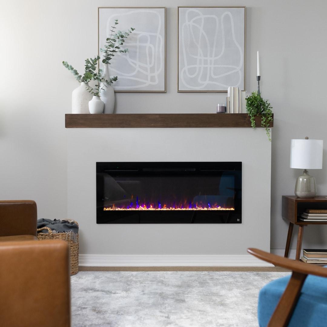 Touchstone The Sideline Electric Fireplace for Recessed or Wall Mount Installation