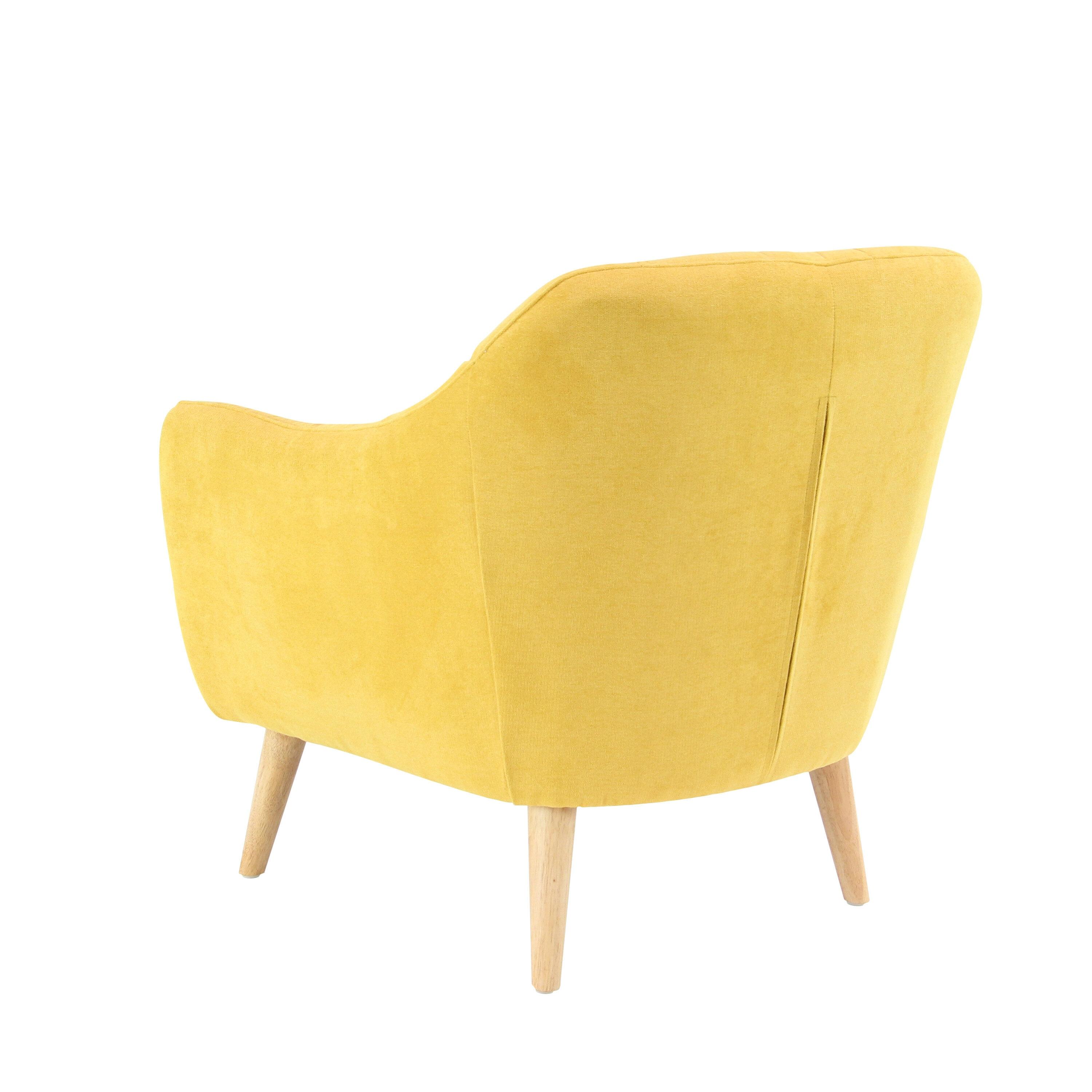 32" x 30" Modern Fabric Accent Chair Yellow - Olivia & May