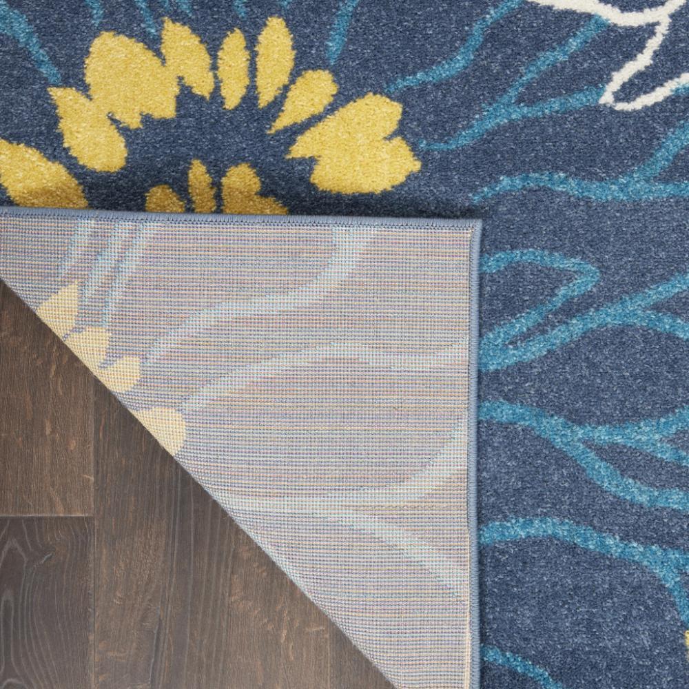 4â€™ x 6â€™ Blue Tropical Flower Area Rug