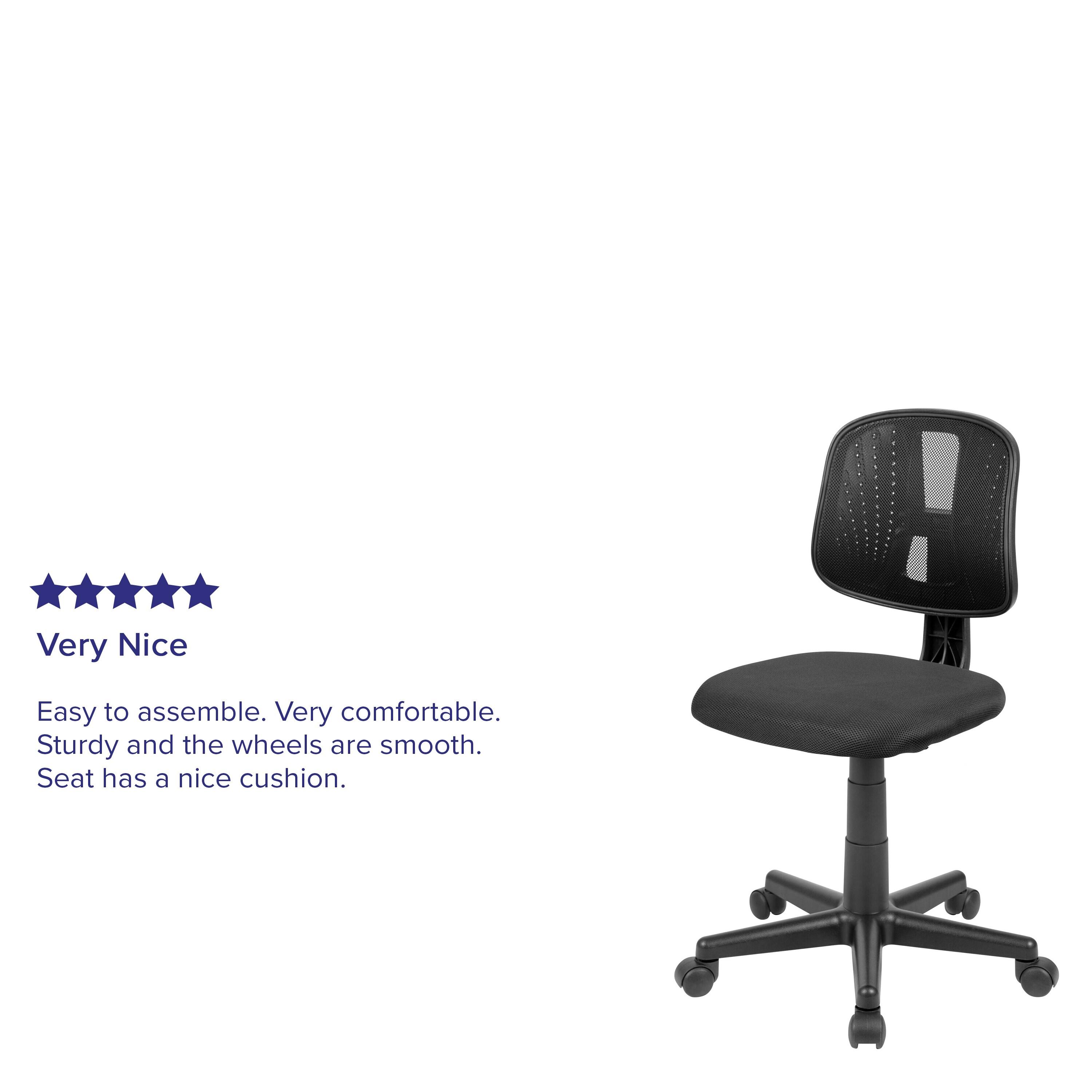 Flash Furniture Flash Fundamentals Mid-Back Black Mesh Swivel Task Office Chair with Pivot Back, BIFMA Certified