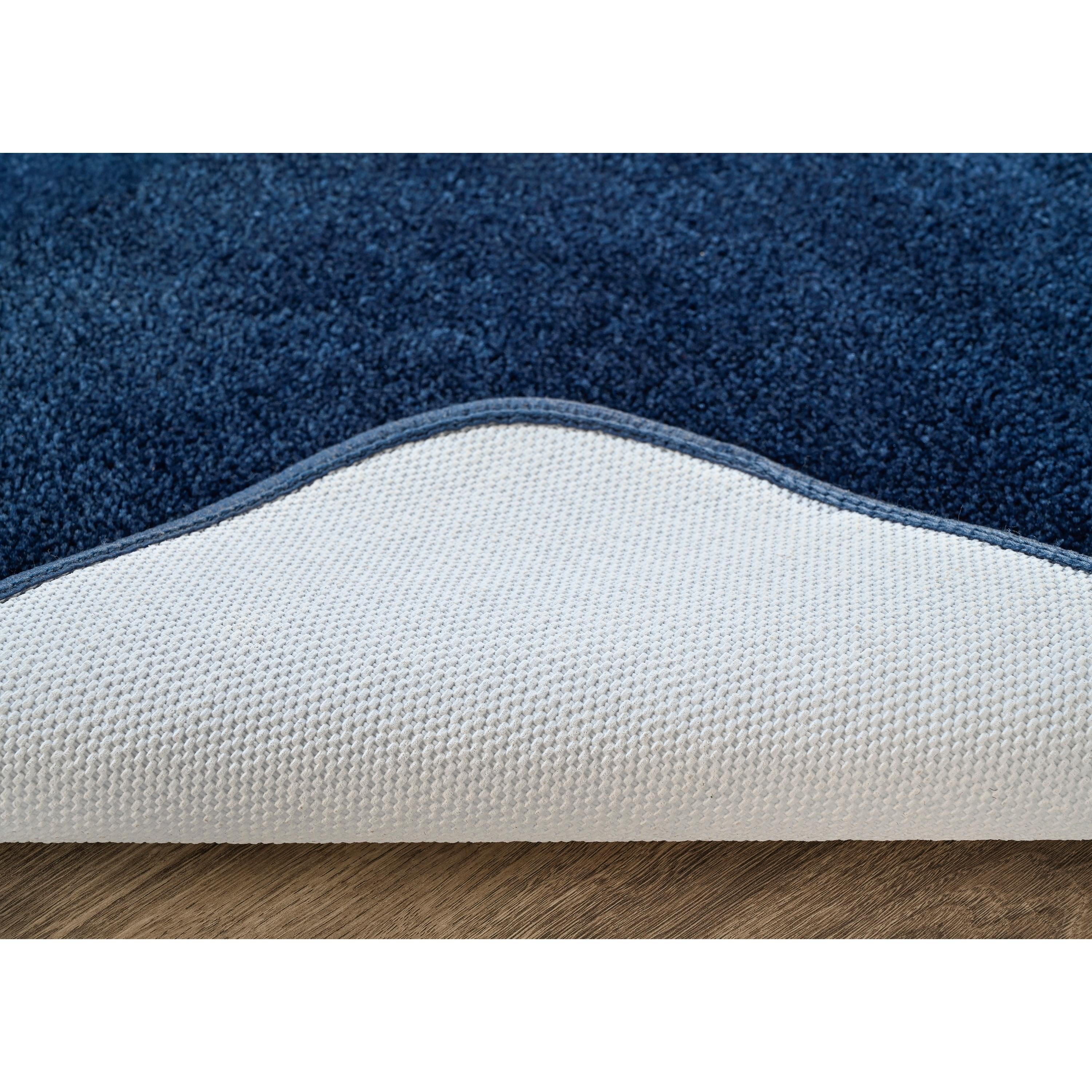 2pc Traditional Nylon Washable Bathroom Rug Set Navy - Garland Rug: Machine Made, Latex Backing, Tufted Bath Mats Set