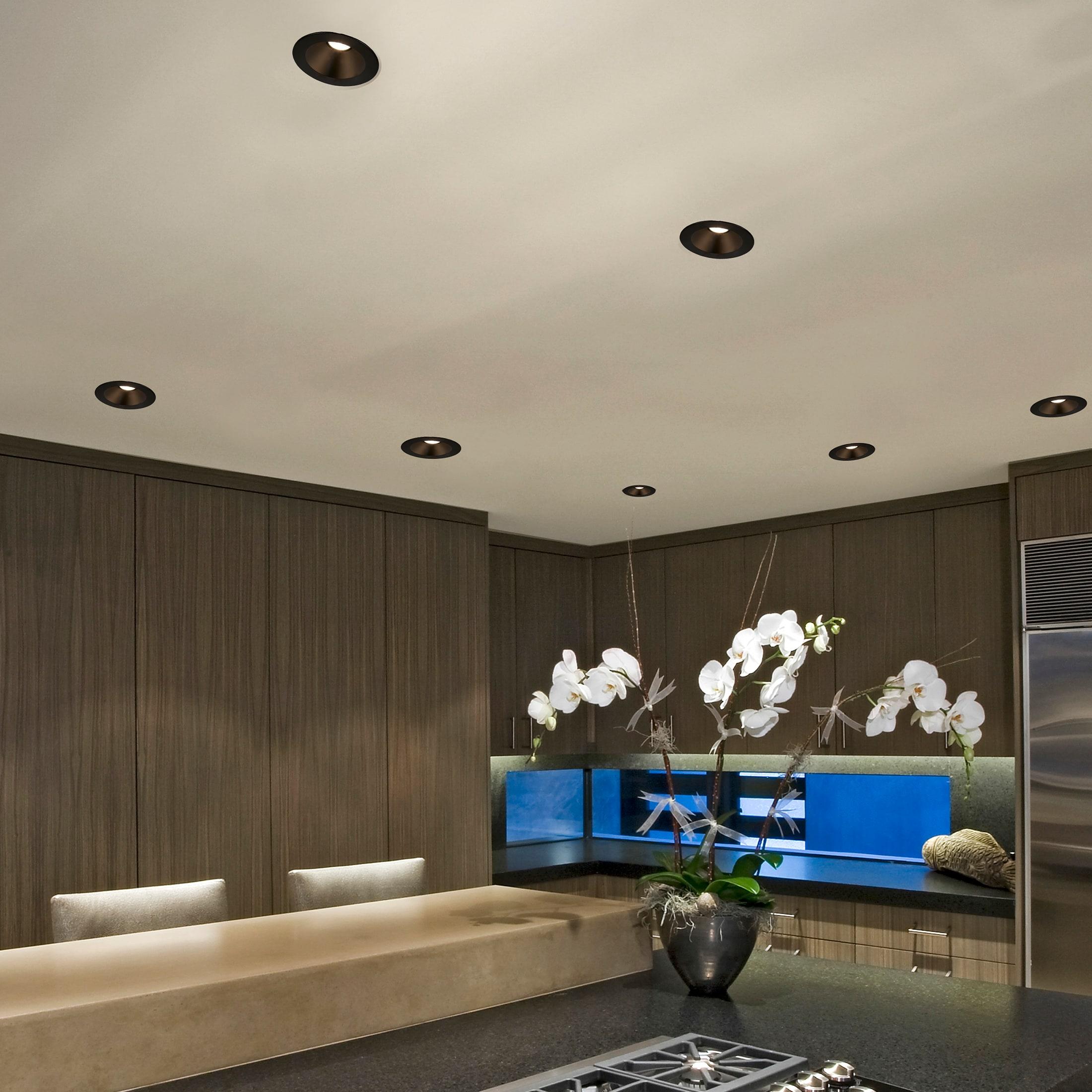 Maxxima 6” Ultra-Thin Recessed Anti-Glare LED Downlight, Canless IC Rated, 1200 Lumens, 5 Color Temperature Select 2700K/3000K/3500K/4000K/5000K, Dimmable, Black Trim, 90 CRI, 5CCT Slim J-Box Included