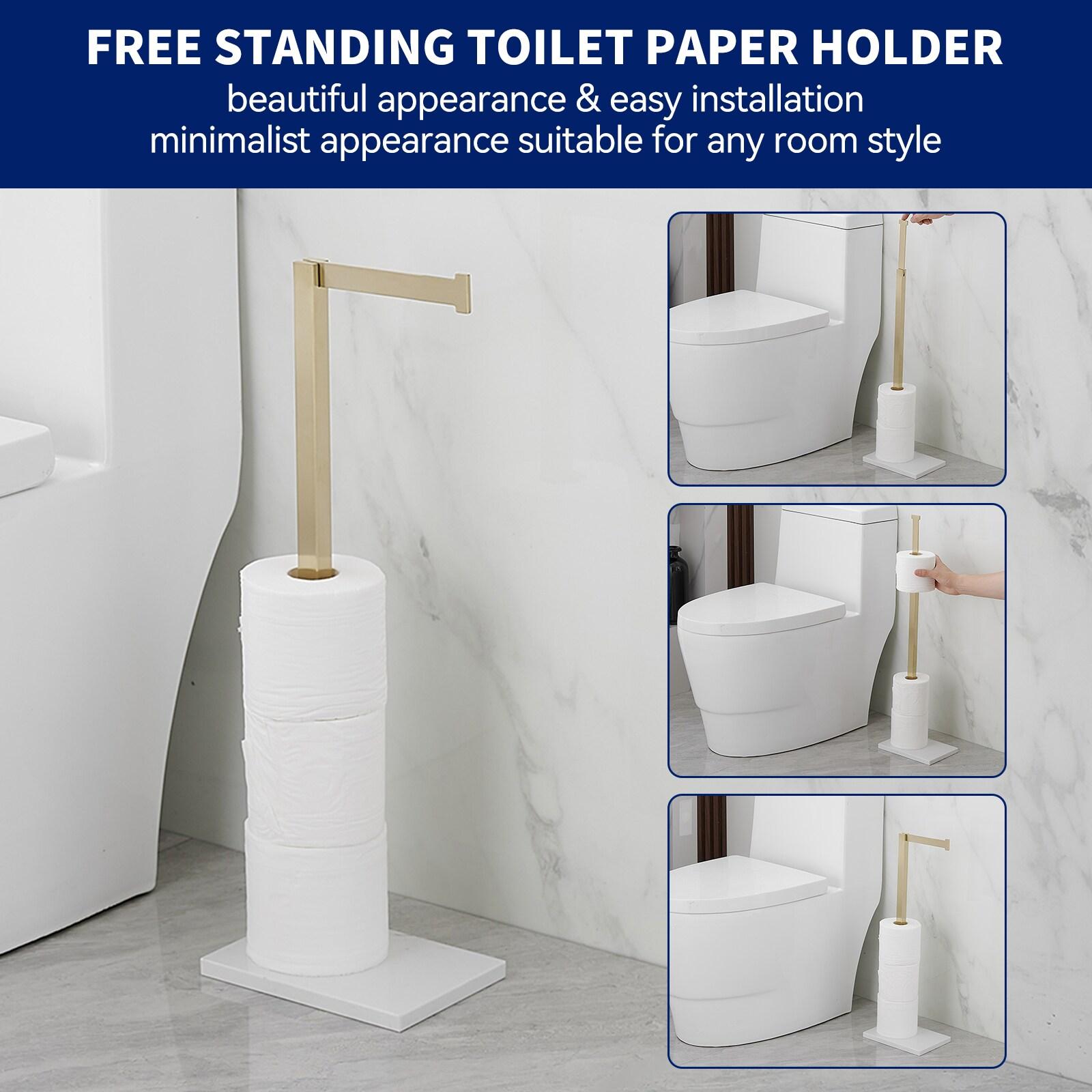 Free Standing Toilet Paper Holder with Weighted Base