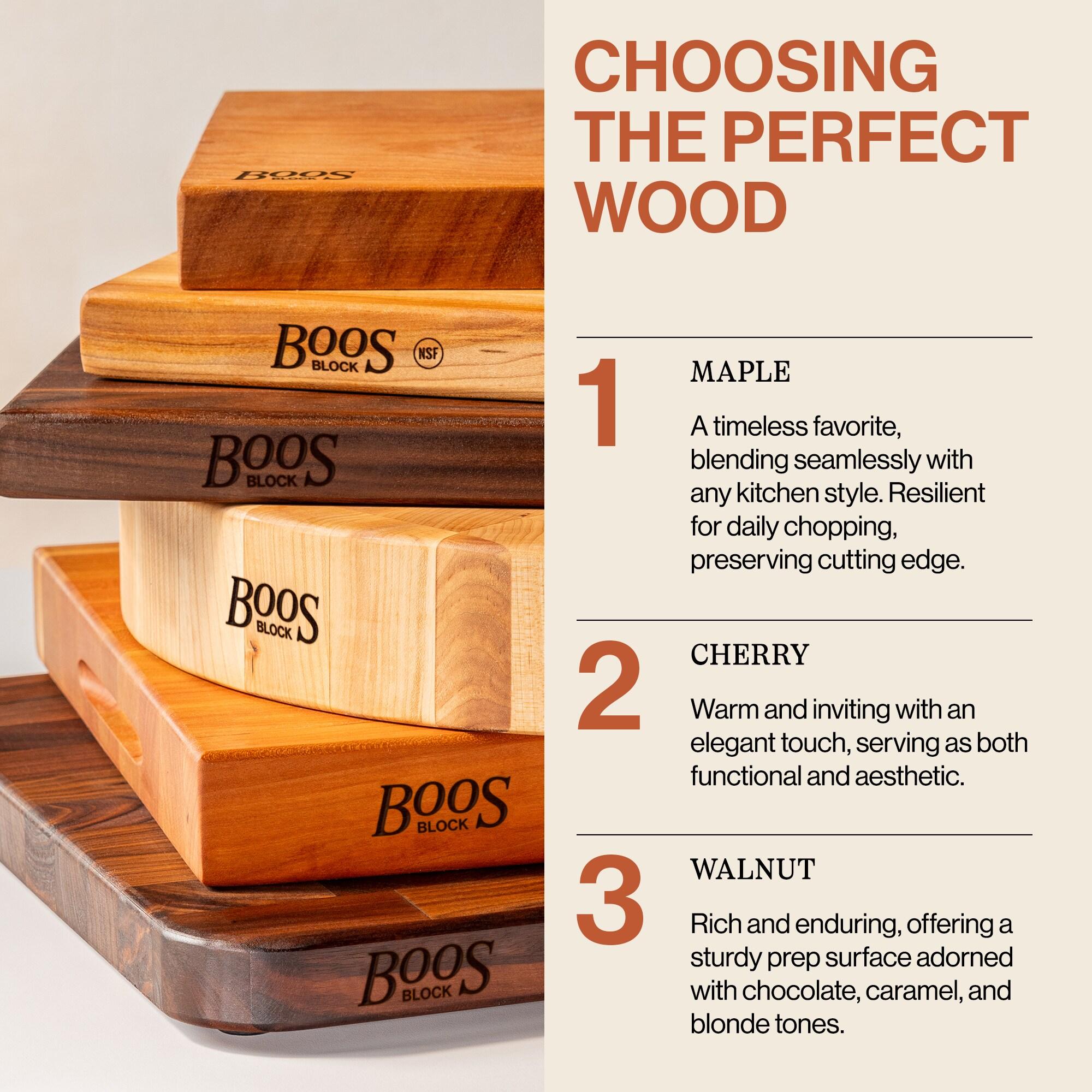 John Boos Chef's Collection Round Maple Cutting Board with Groove
