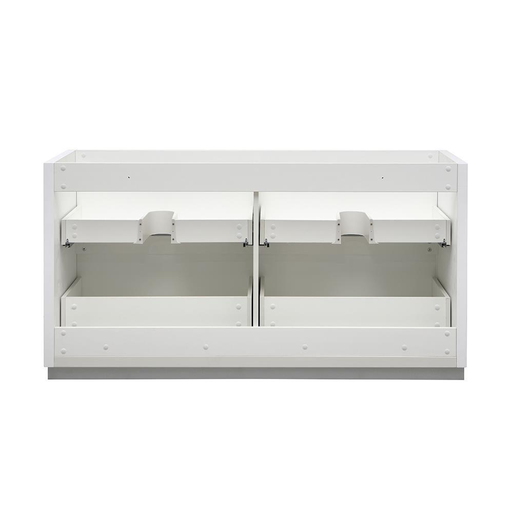 Fresca Valencia 60" Double Sinks Wood Bathroom Cabinet in Glossy White
