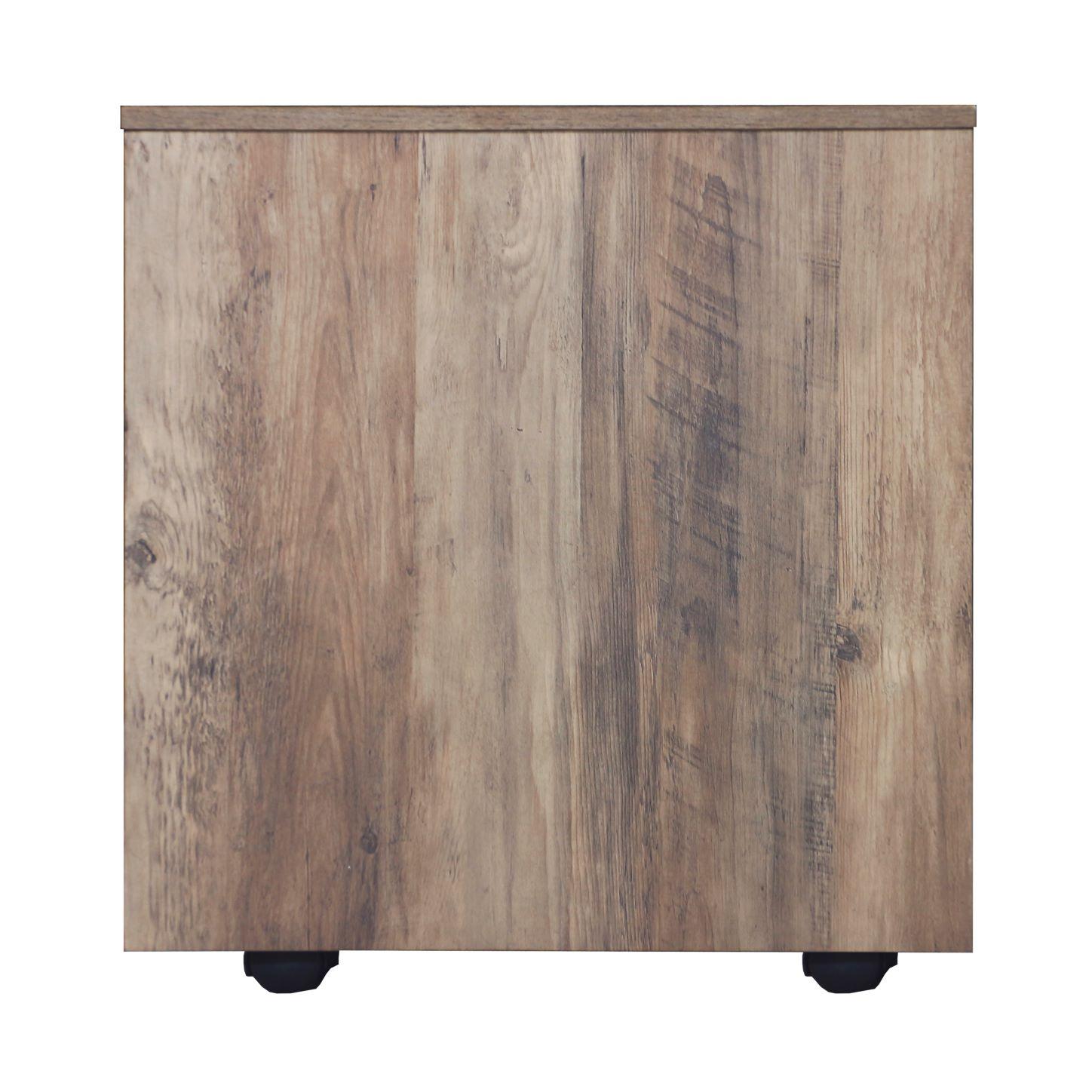 Saint Birch Alaska Mobile File Cabinet, Rustic Oak