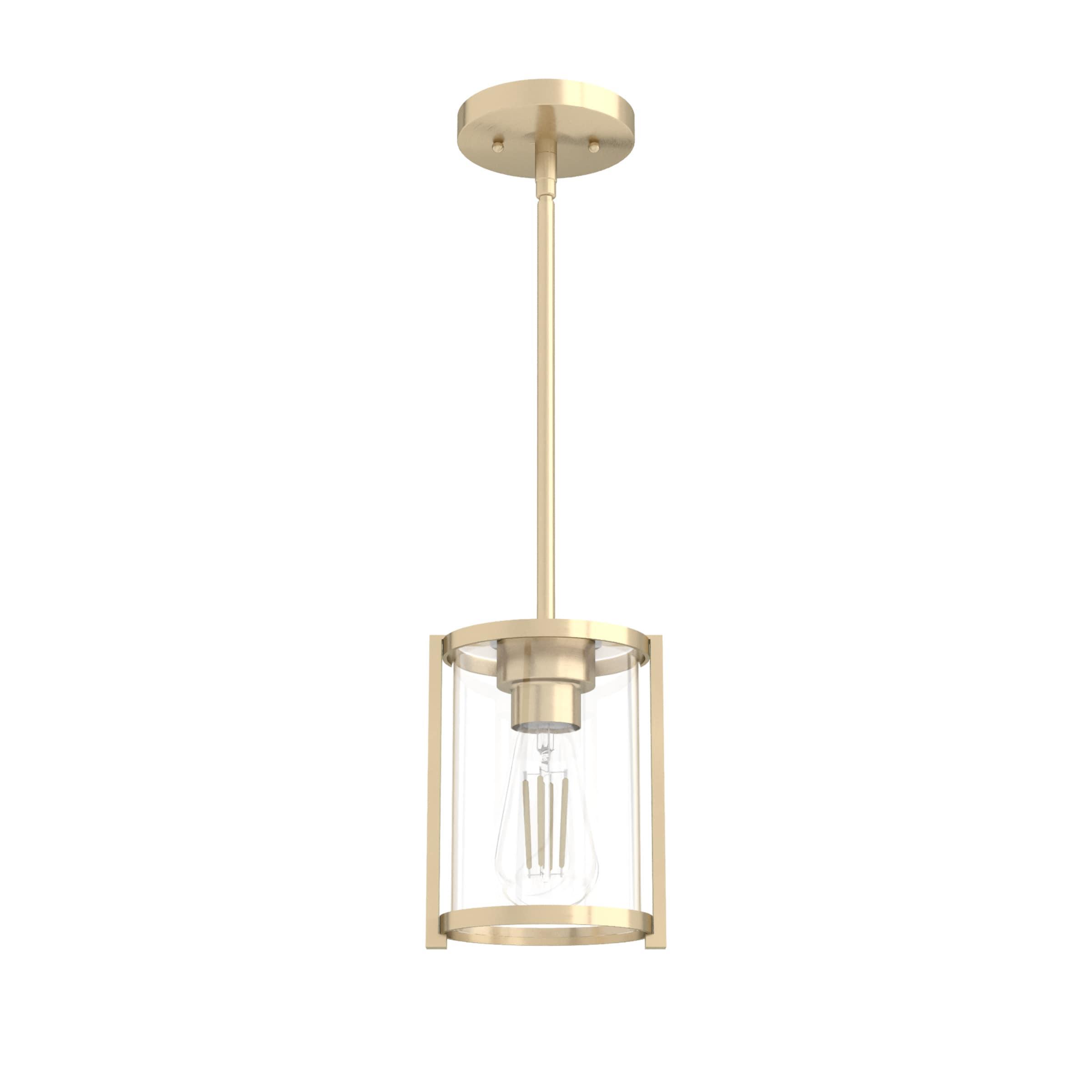 Astwood Clear Glass Mini Pendant Ceiling Light Fixture Gold - Hunter Fan: ETL Listed, Art Deco, Adjustable Height, Metal Body