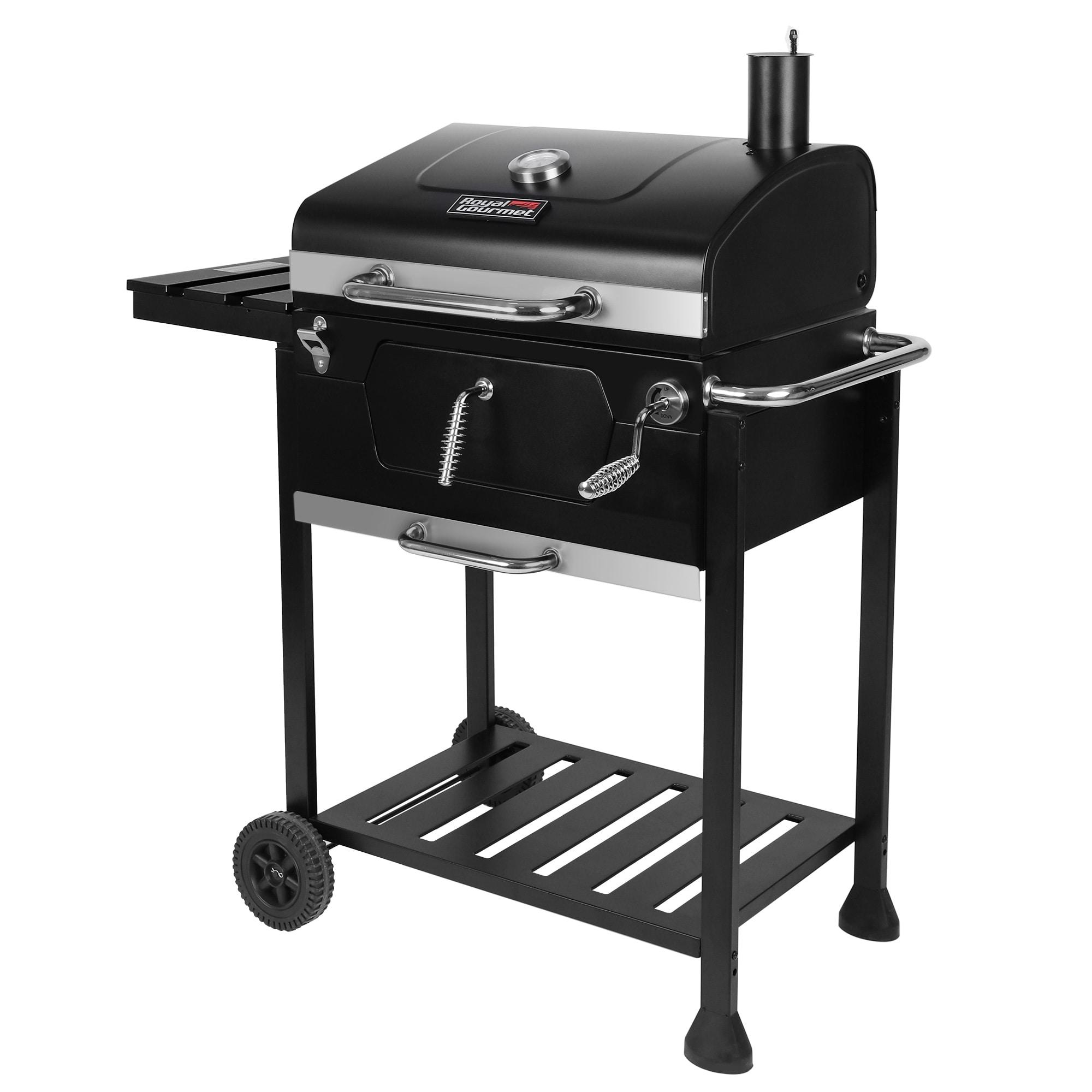 Royal Gourmet 24" Barrel Charcoal Grill with Side Table