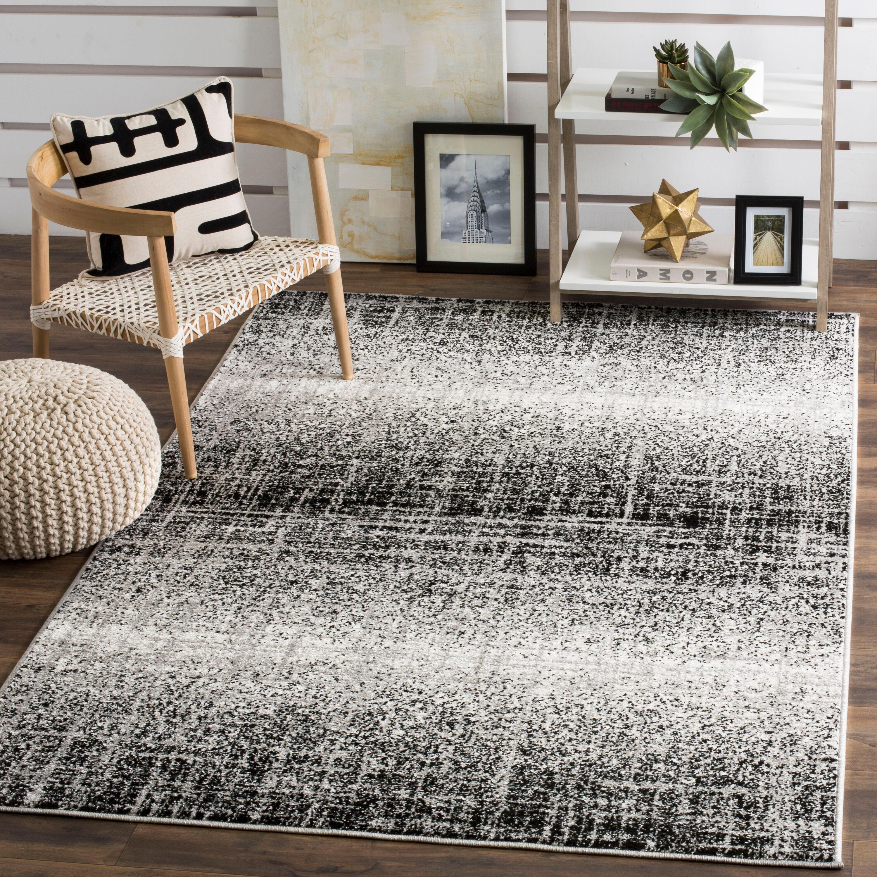 Adirondack ADR116 Machine Made Indoor Accent Rug - Silver/Black - 3'x5' - Safavieh