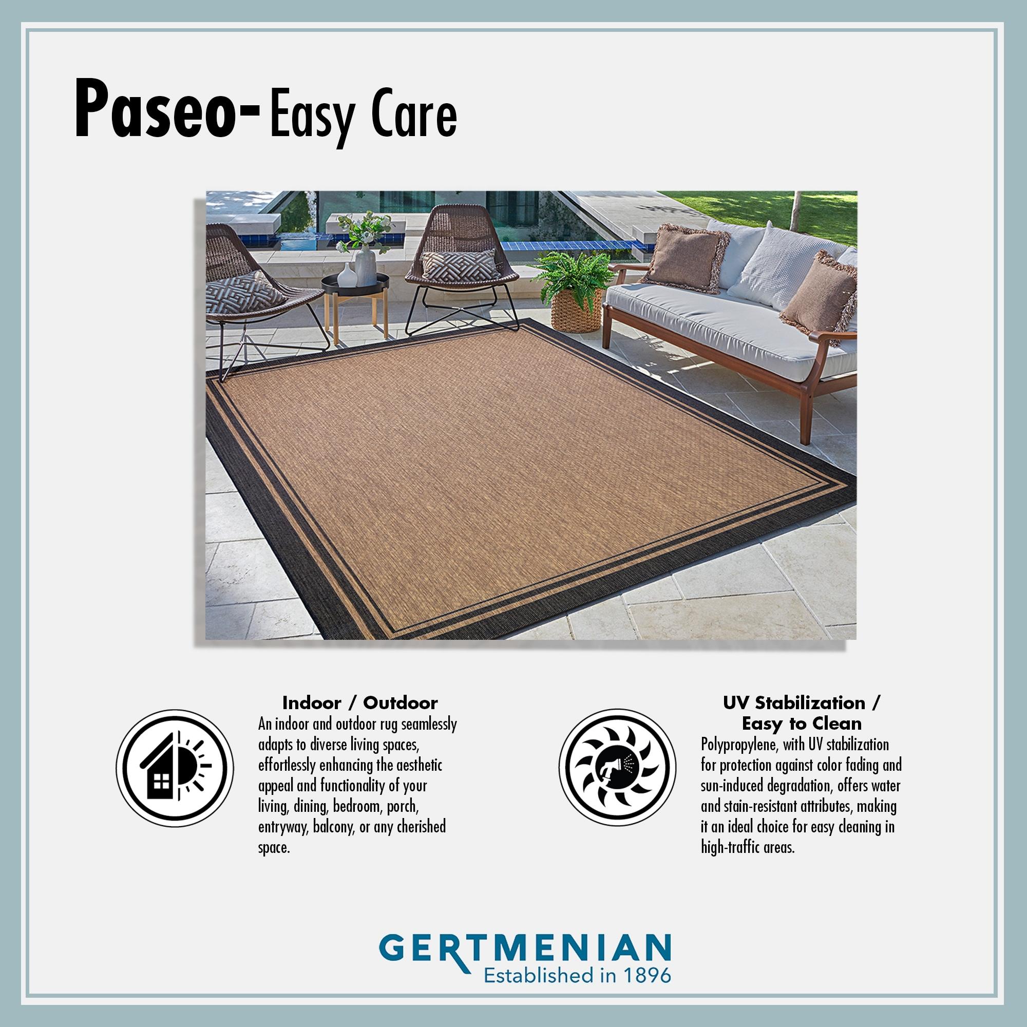 120"x94" Paseo Akimbo Indoor/Outdoor Rug Gray White/Botanical - Gertmenian