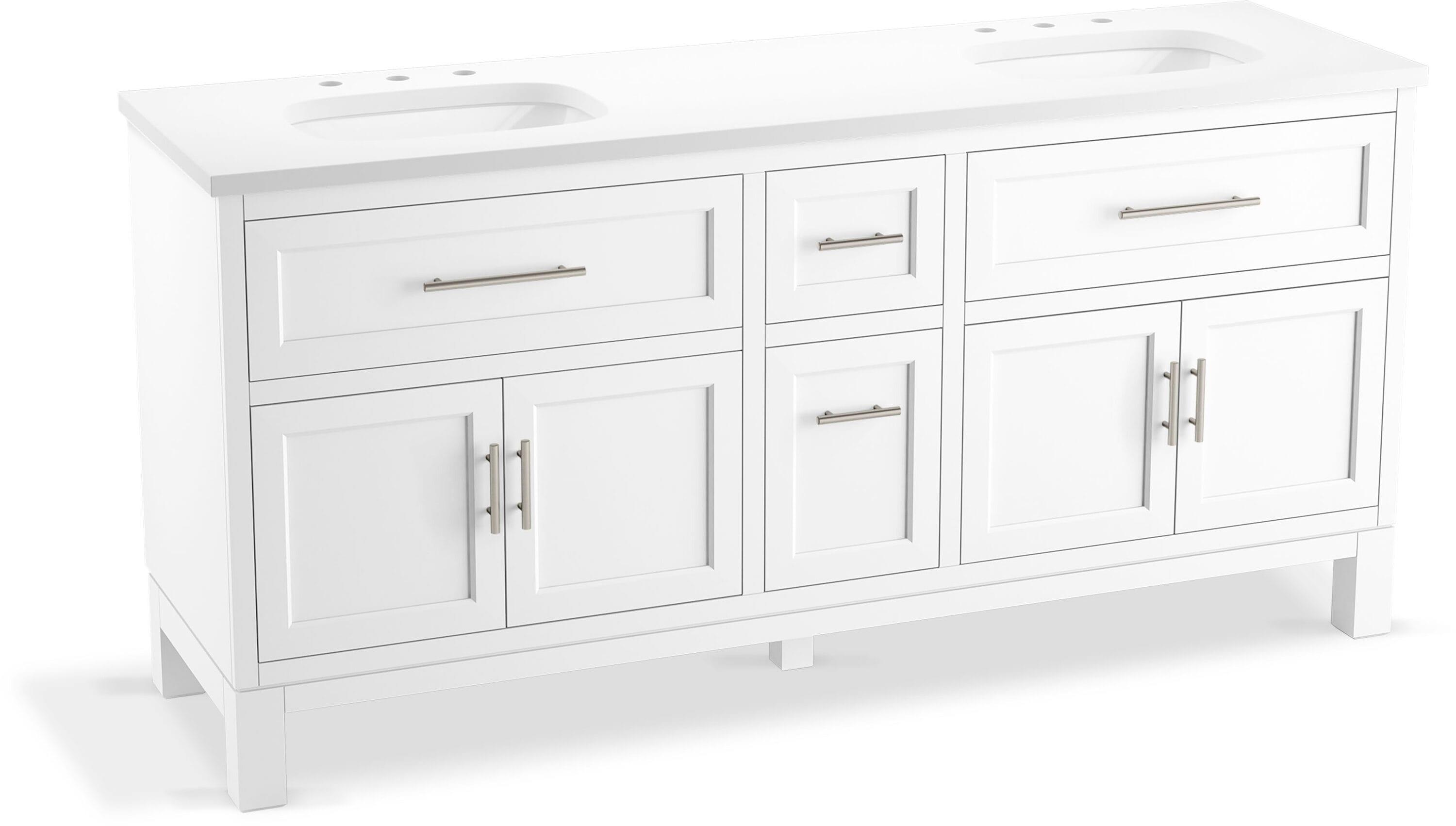 Quo 73'' Wall Mounted Single Bathroom Vanity with Solid Wood Top