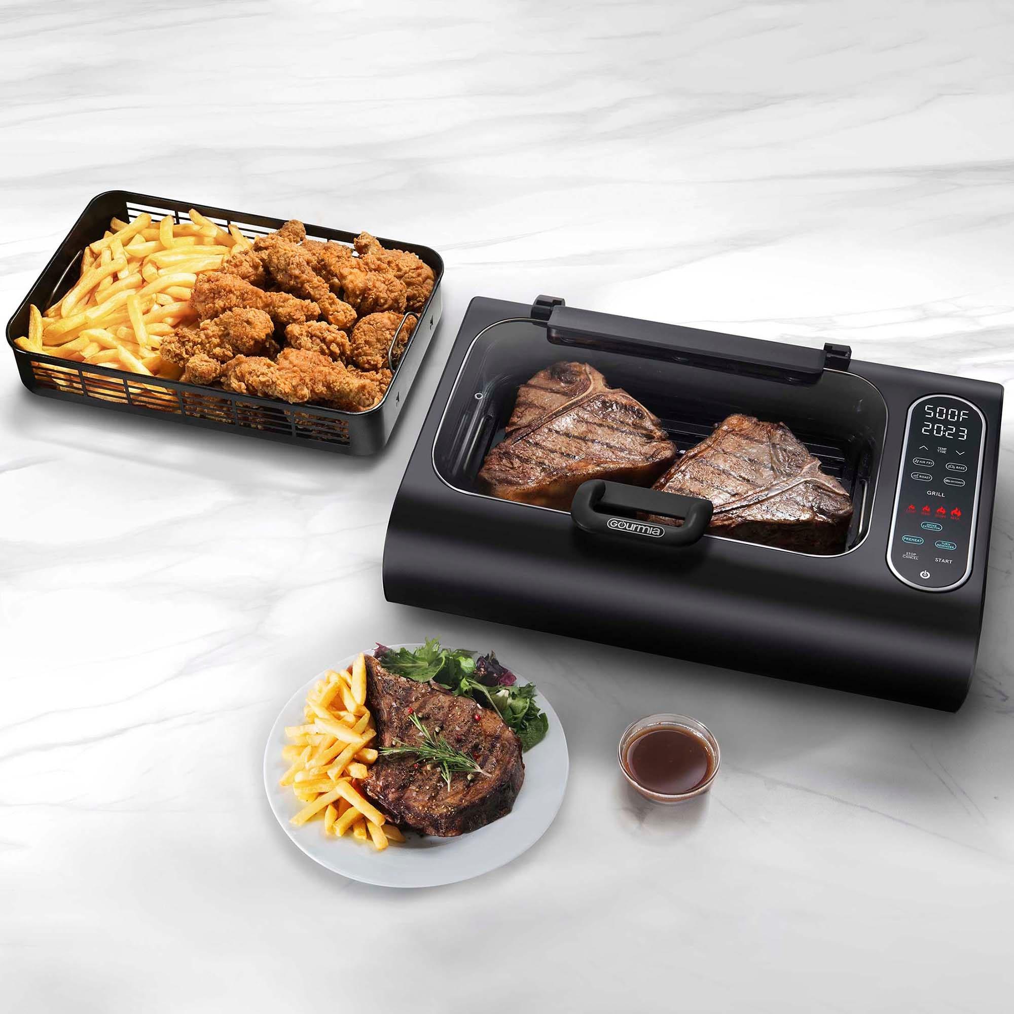 Gourmia Gourmia 6?Qt Smokeless Indoor Grill & Air Fryer FoodStation with Smoke Extracting Technology