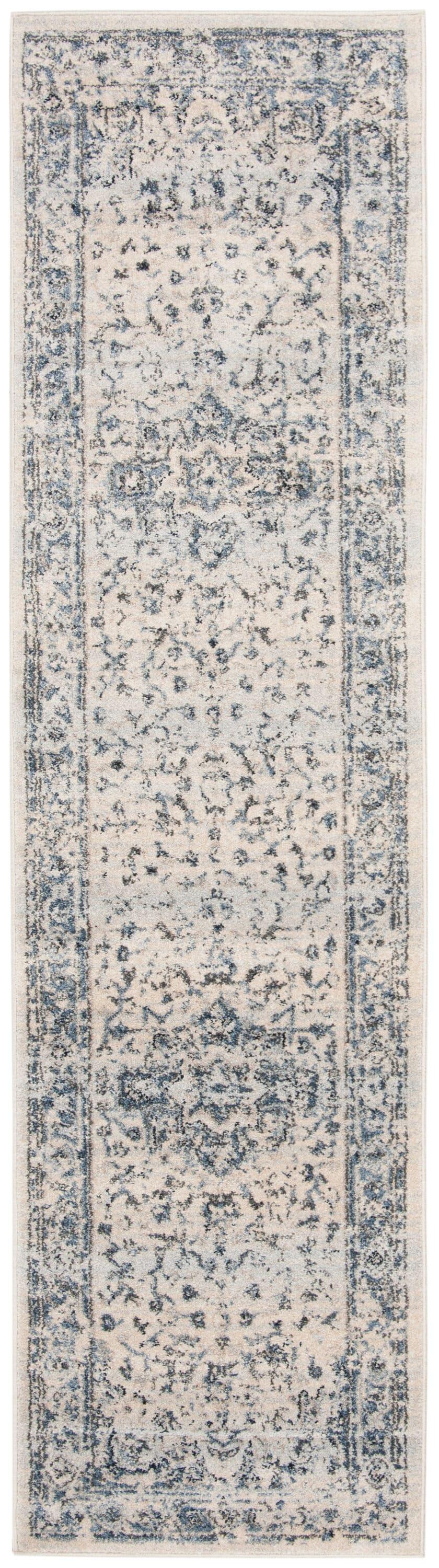 Charleston CHL411 Loomed Indoor Runner Rug - Ivory/Navy - 2'x8' - Safavieh