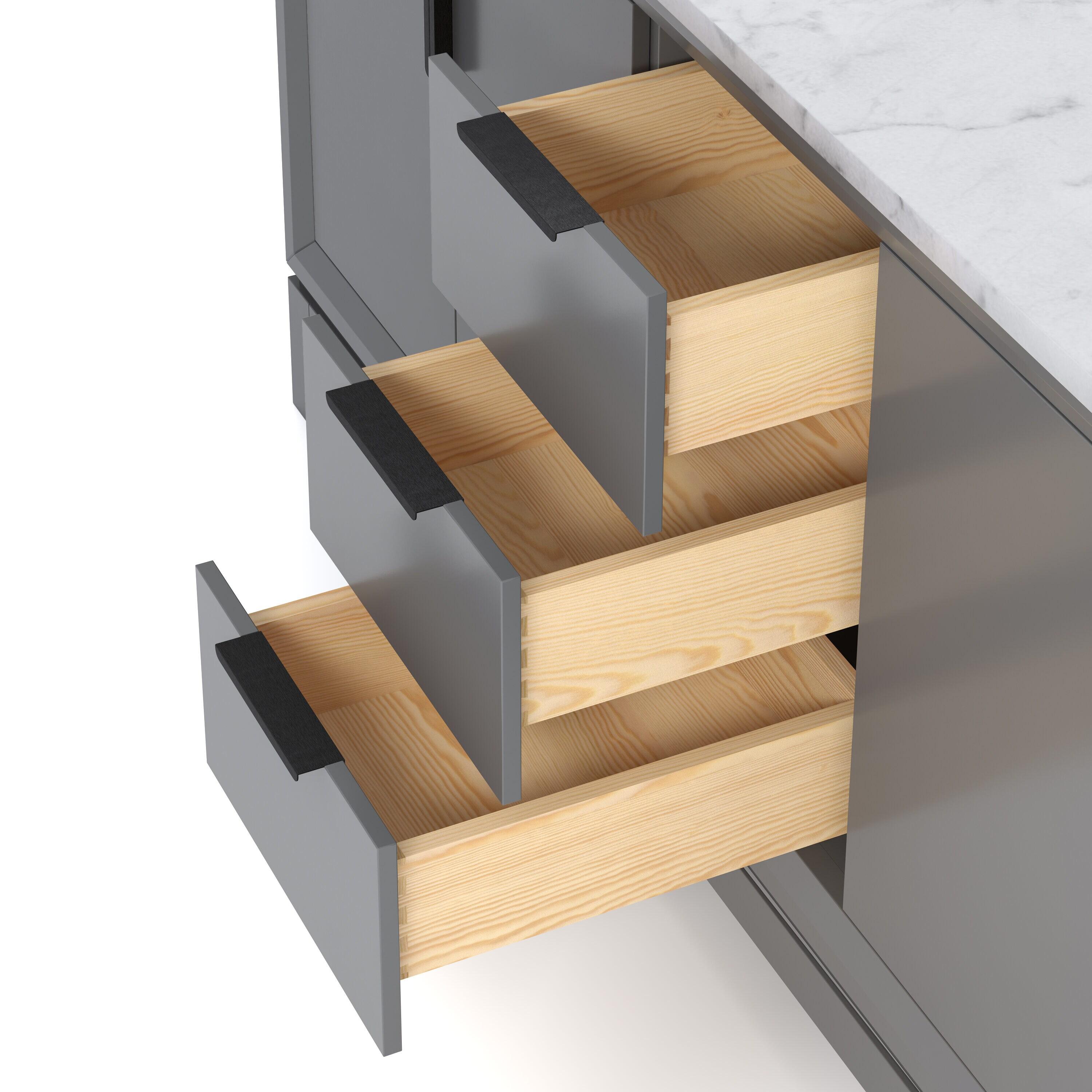 Elizabeth 72" Cashmere Grey Double Sink Freestanding Bathroom Vanity with Marble Top