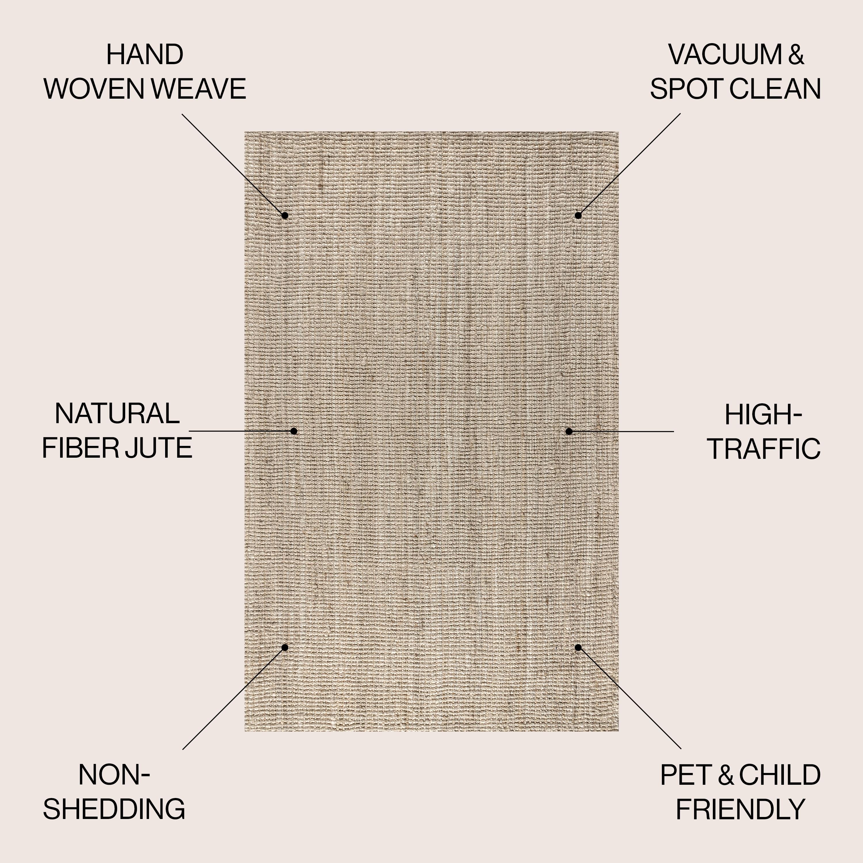 3'x5' Pata Hand Woven Chunky Jute Area Rug, Light Ivory - JONATHAN Y