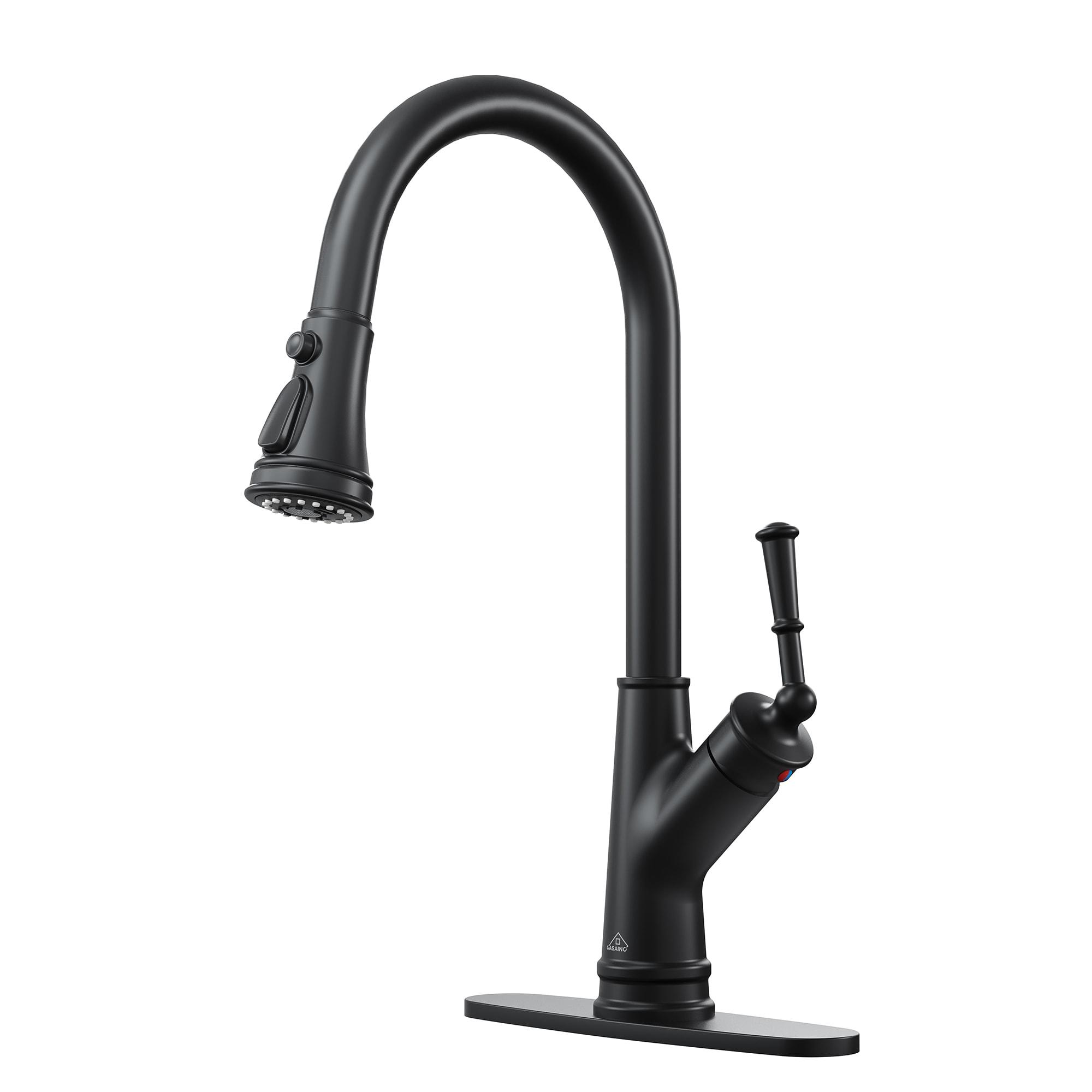 CASAINC 1.8 GPM Single-Handle Pull-Down Kitchen Faucet Single Hole Faucet