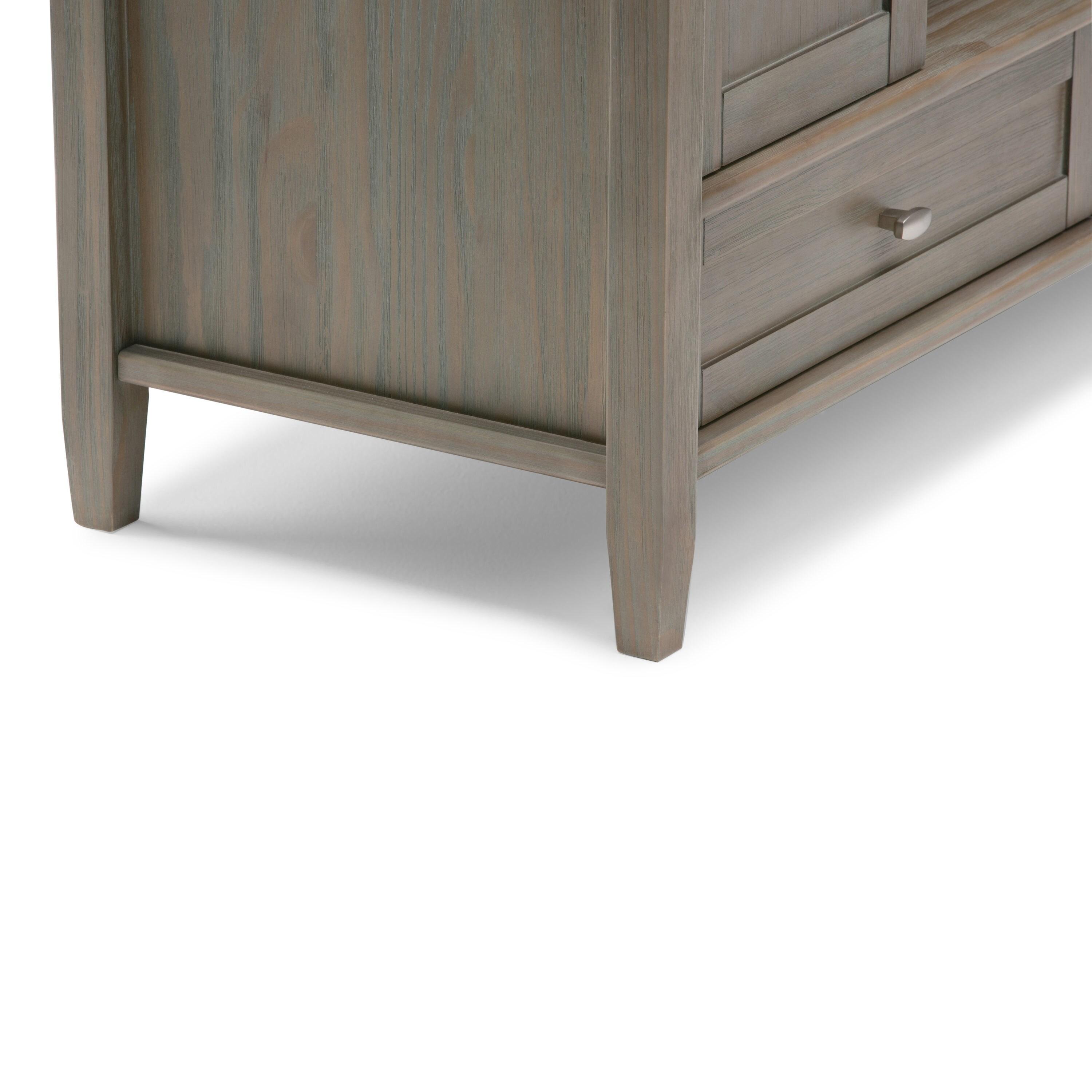 Simpli Home Warm Shaker 47"W Solid Wood TV Stand for TVs up to 55" with 2 Storage Cabinets and 2 Drawers