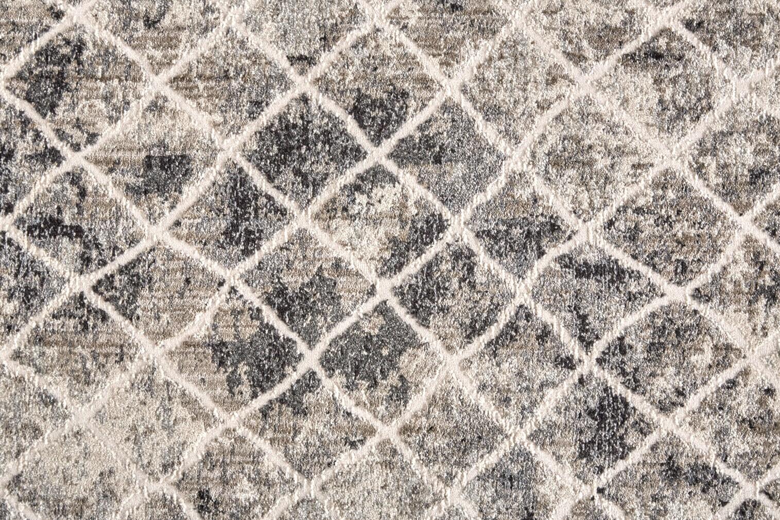 Kano Transitional Diamond Ivory/Gray/Taupe Area Rug