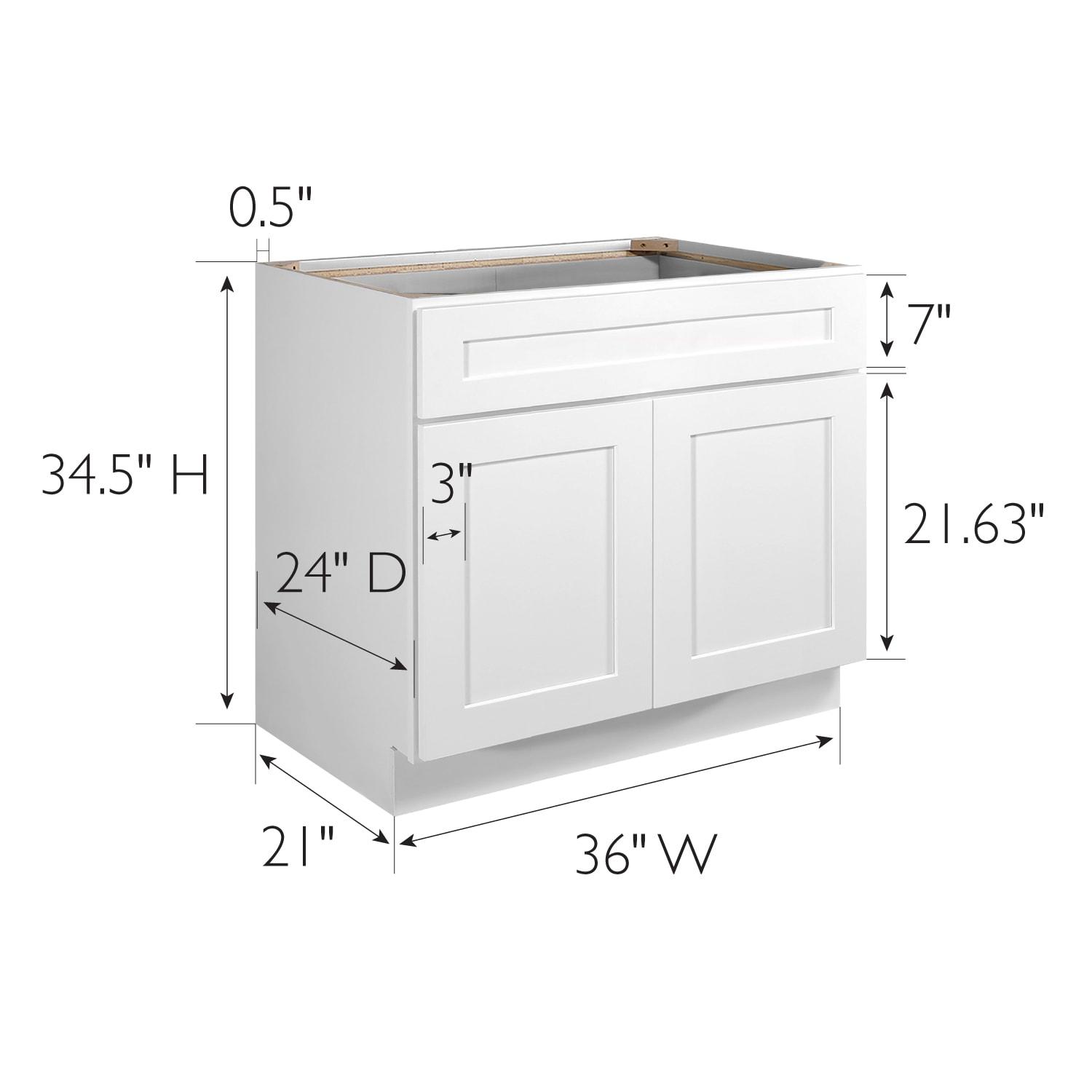 Design House Brookings Unassembled Shaker Sink Base Kitchen Cabinet, White