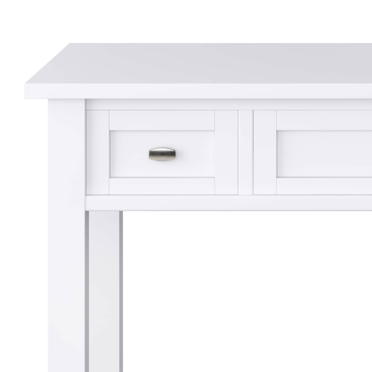 Simpli Home Warm Shaker 48" Solid Wood Writing Desk in White
