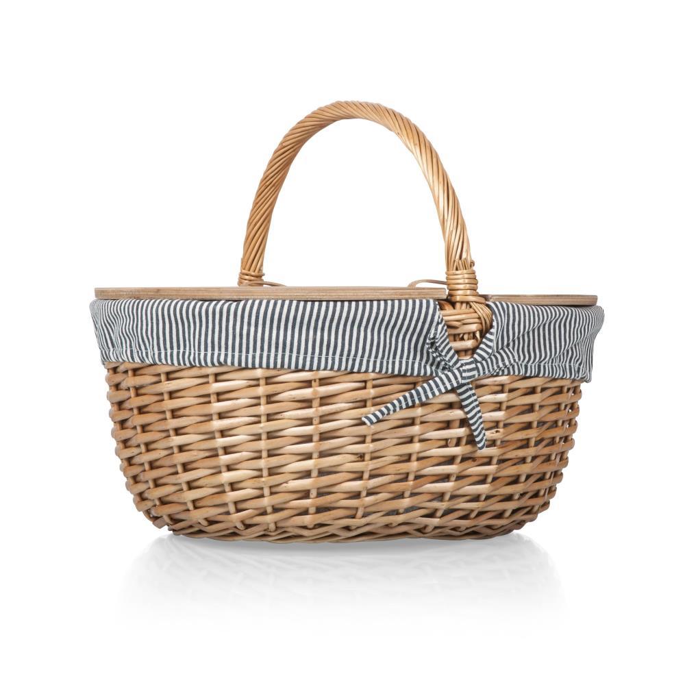 Country Vintage Wicker Picnic Basket for 2