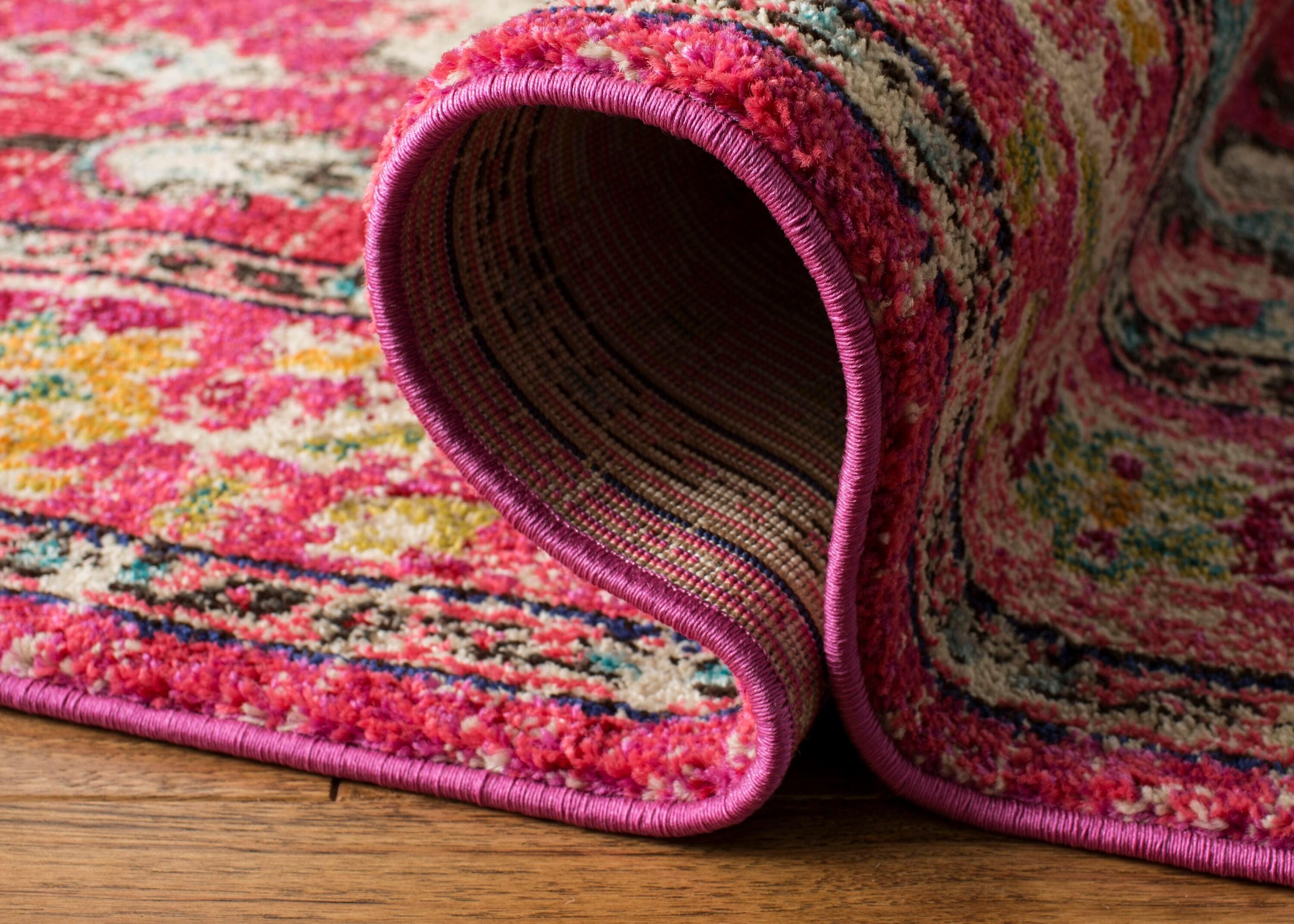 Monaco MNC243 Power Loomed Indoor Area Rug - Pink/Multi - 5'1"x7'7" - Safavieh.