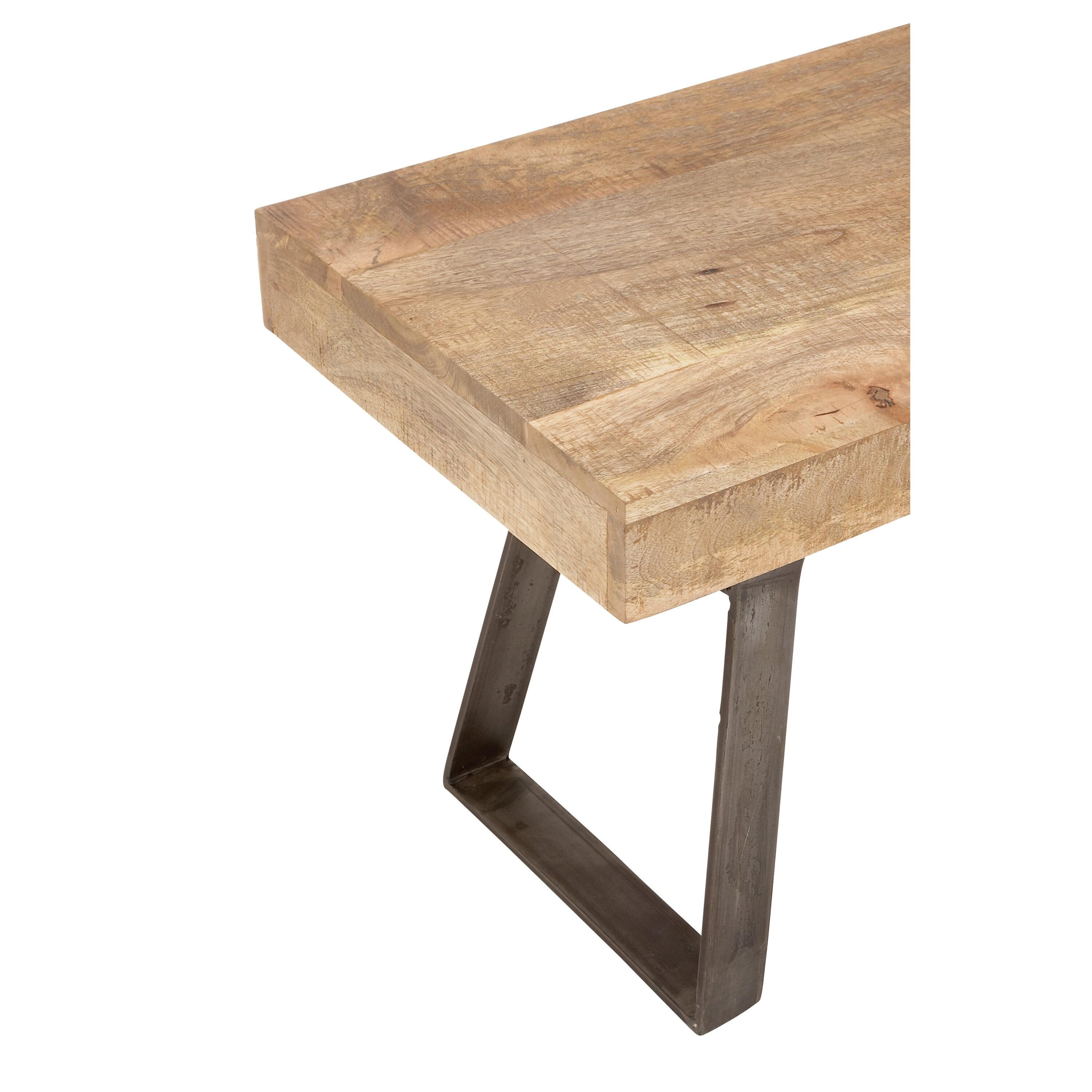 Natural Solid Wood Bench Light Brown - Olivia & May: Rustic Entryway, 3-Person Seating