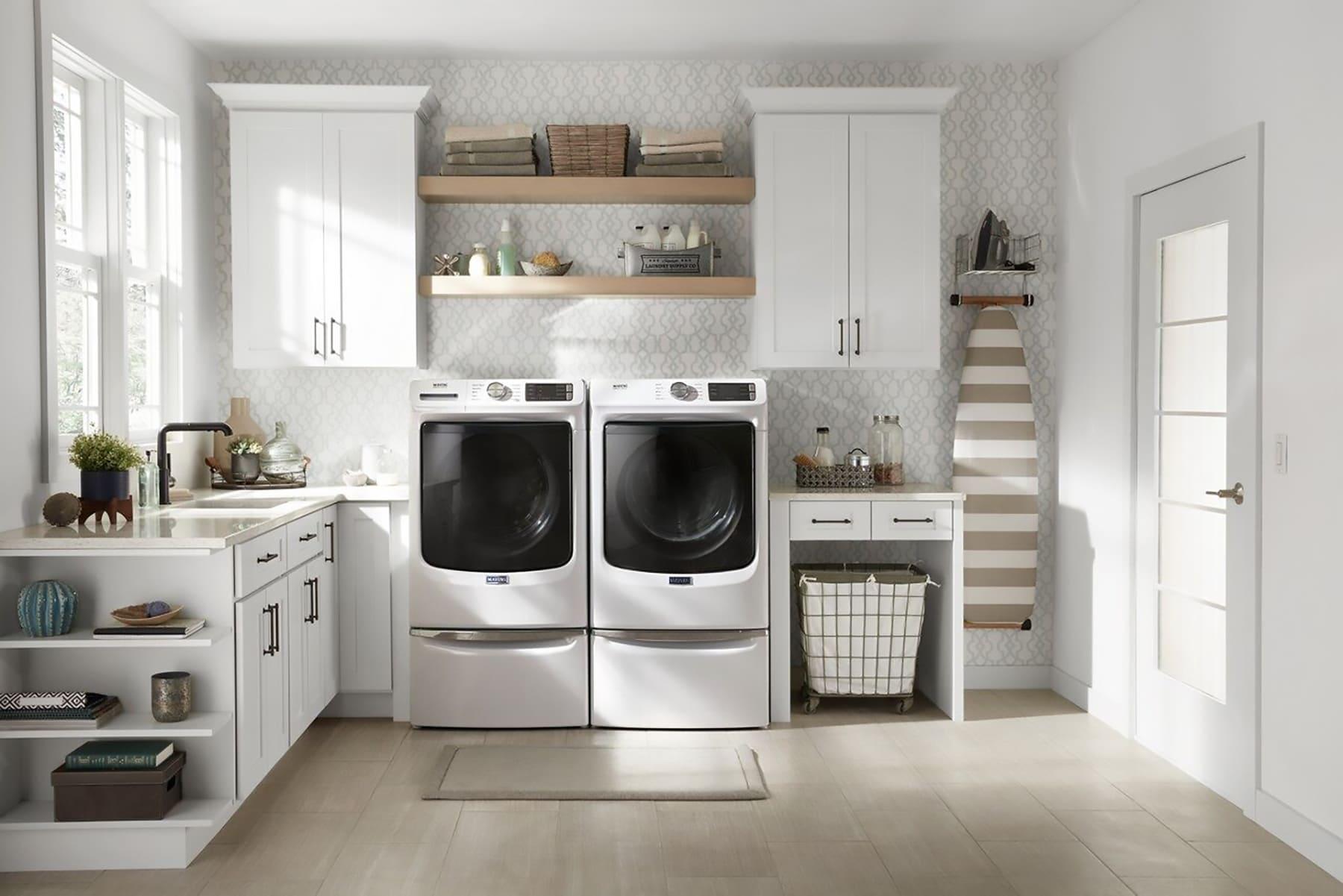 Maytag MED5630HW 7.3 Cu. Ft. White Front Load Electric Dryer with Extra Power and Quick Dry Cycle