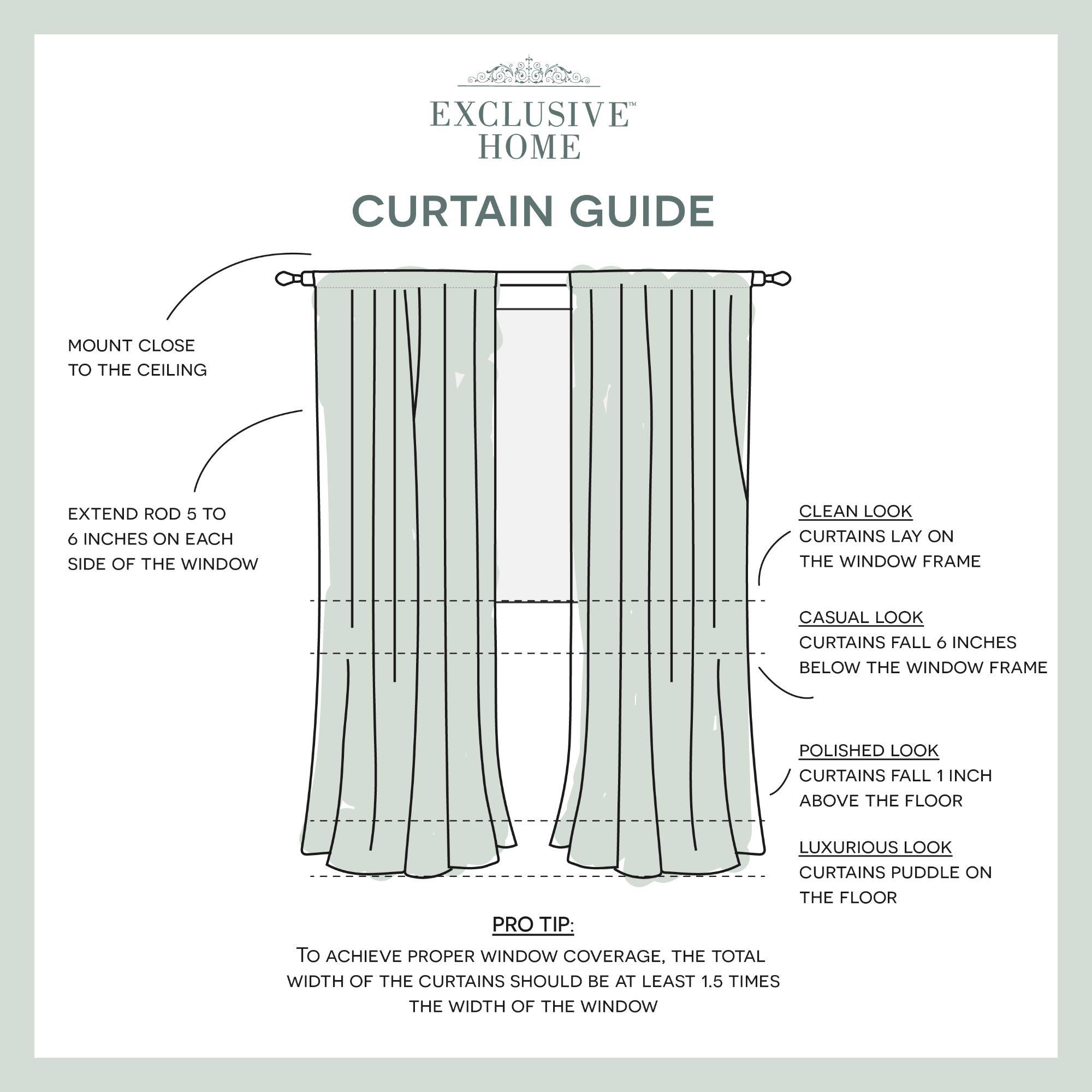 Exclusive Home Darma Sheer Linen Rod Pocket Curtain Panel Pair, 50"x108", Black Pearl
