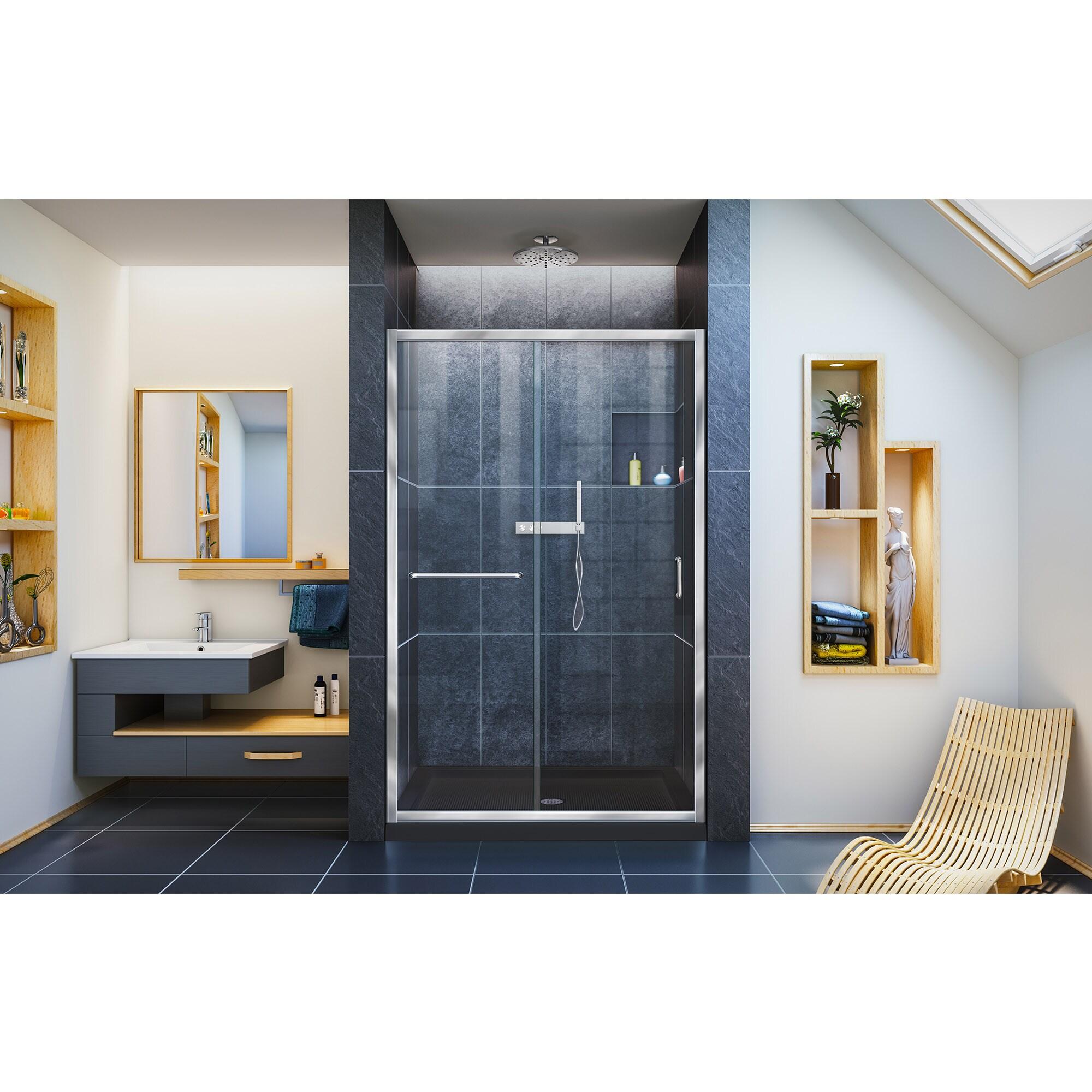 Infinity-Z 48" x 74.75" Clear Sliding Shower Door