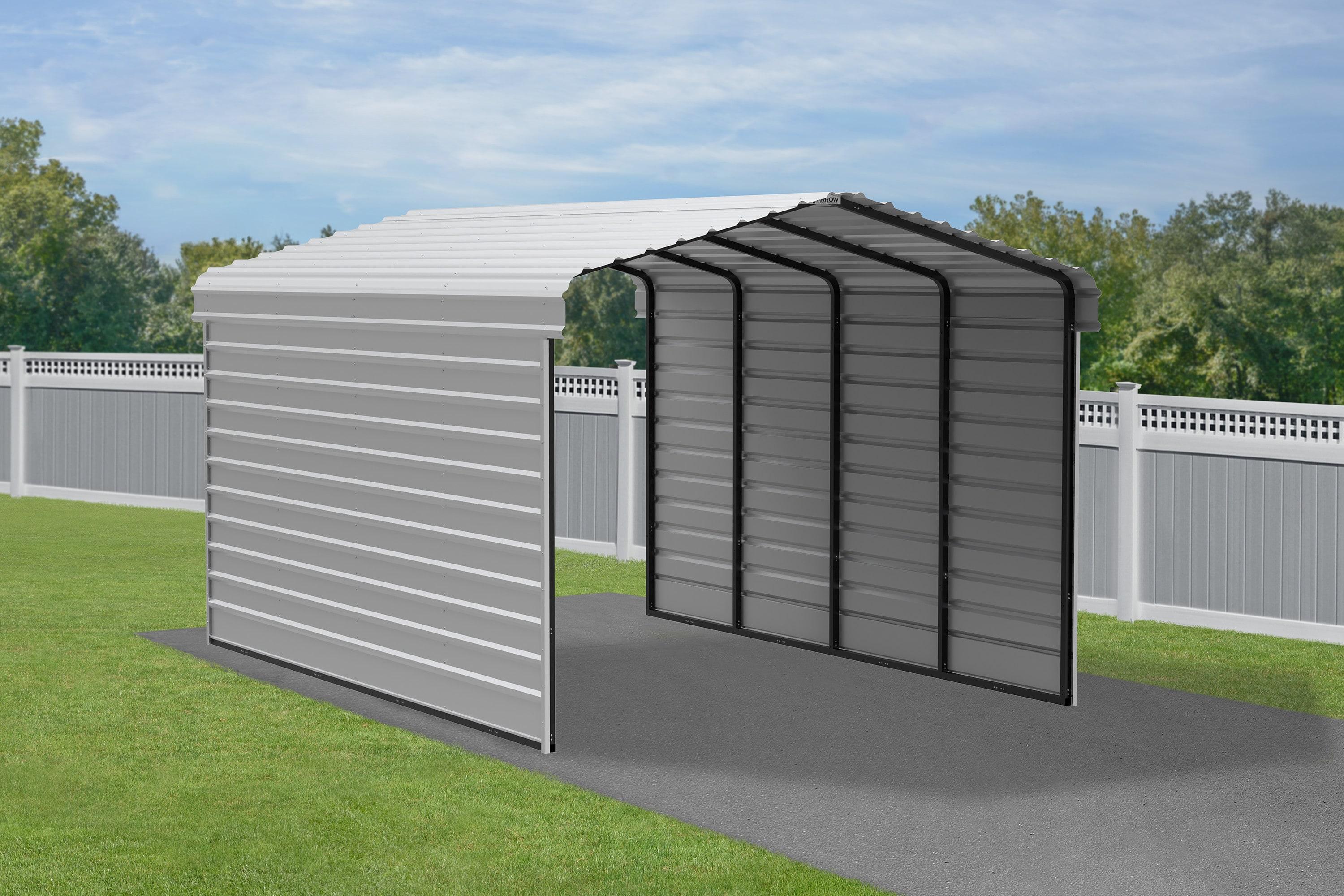Arrow Arrow Steel Carport with 2 Side Wall Kits, 12x20x09