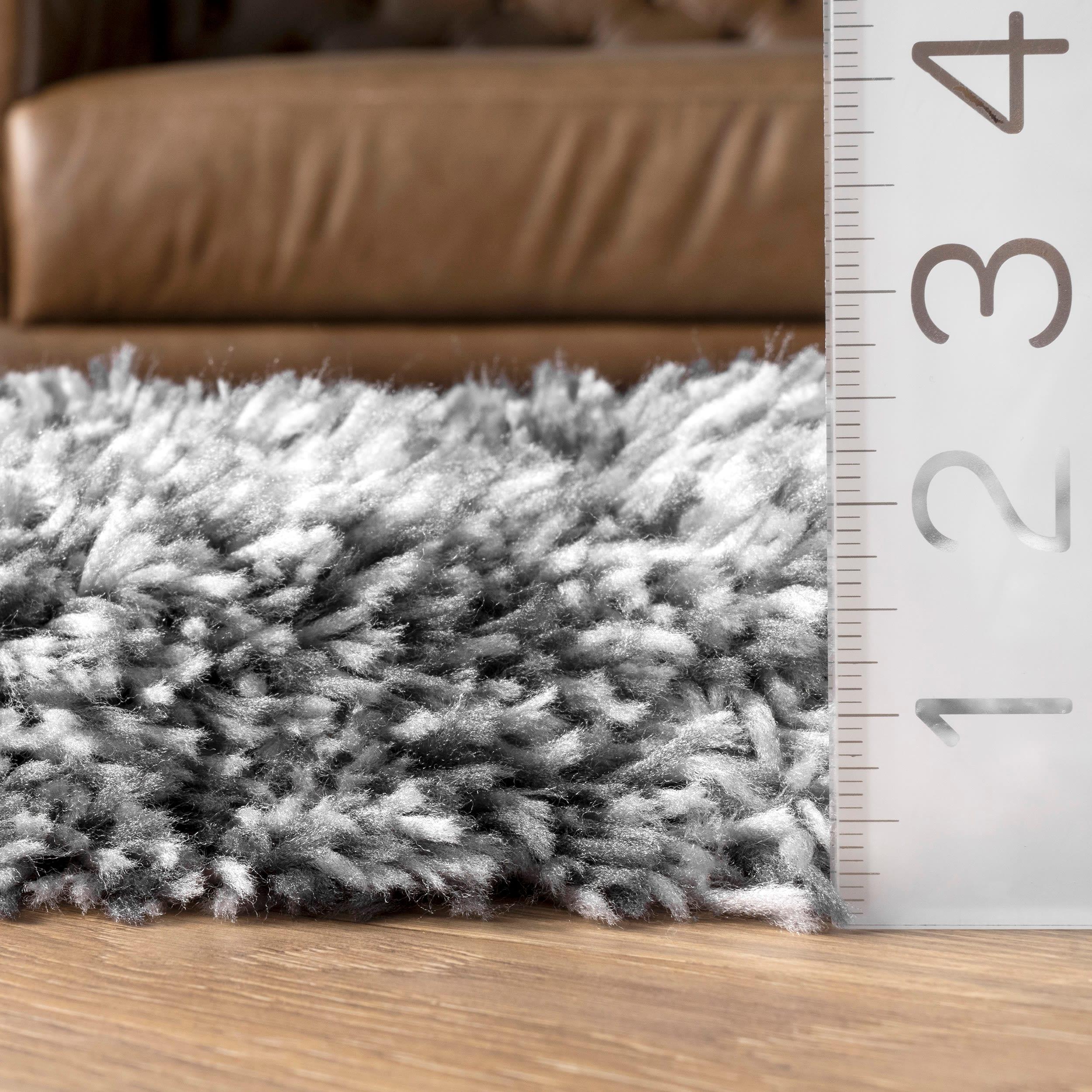 3'x5' Hand Tufted Kristan Shag Area Rug Gray - nuLOOM: Modern High Pile Rectangle, Indoor Polyester Rug