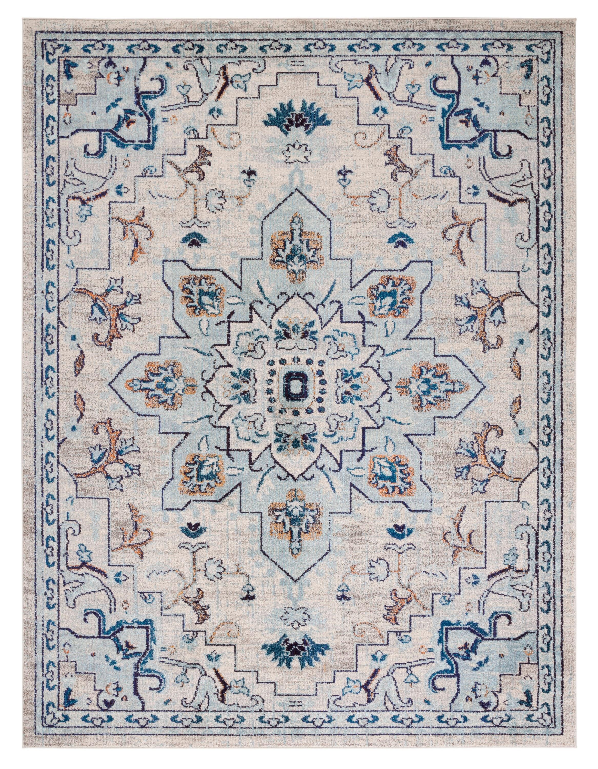 Madison MAD473 Power Loomed Indoor Area Rug - Ivory/Light Blue - 8'x10' - Safavieh