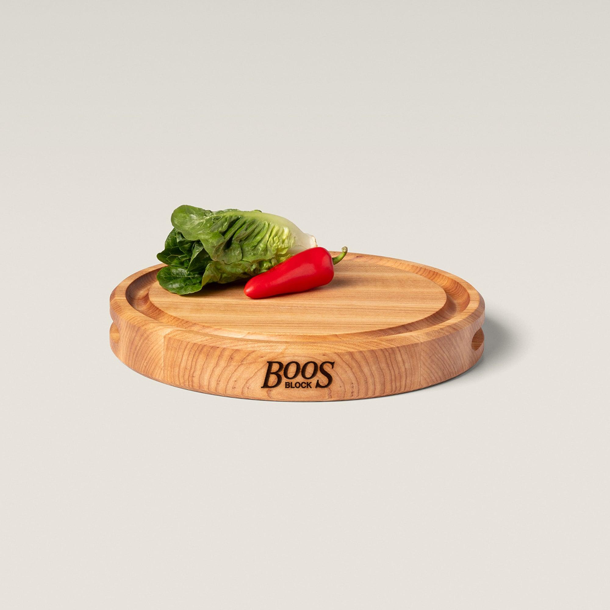 John Boos Chef's Collection Round Maple Cutting Board with Groove