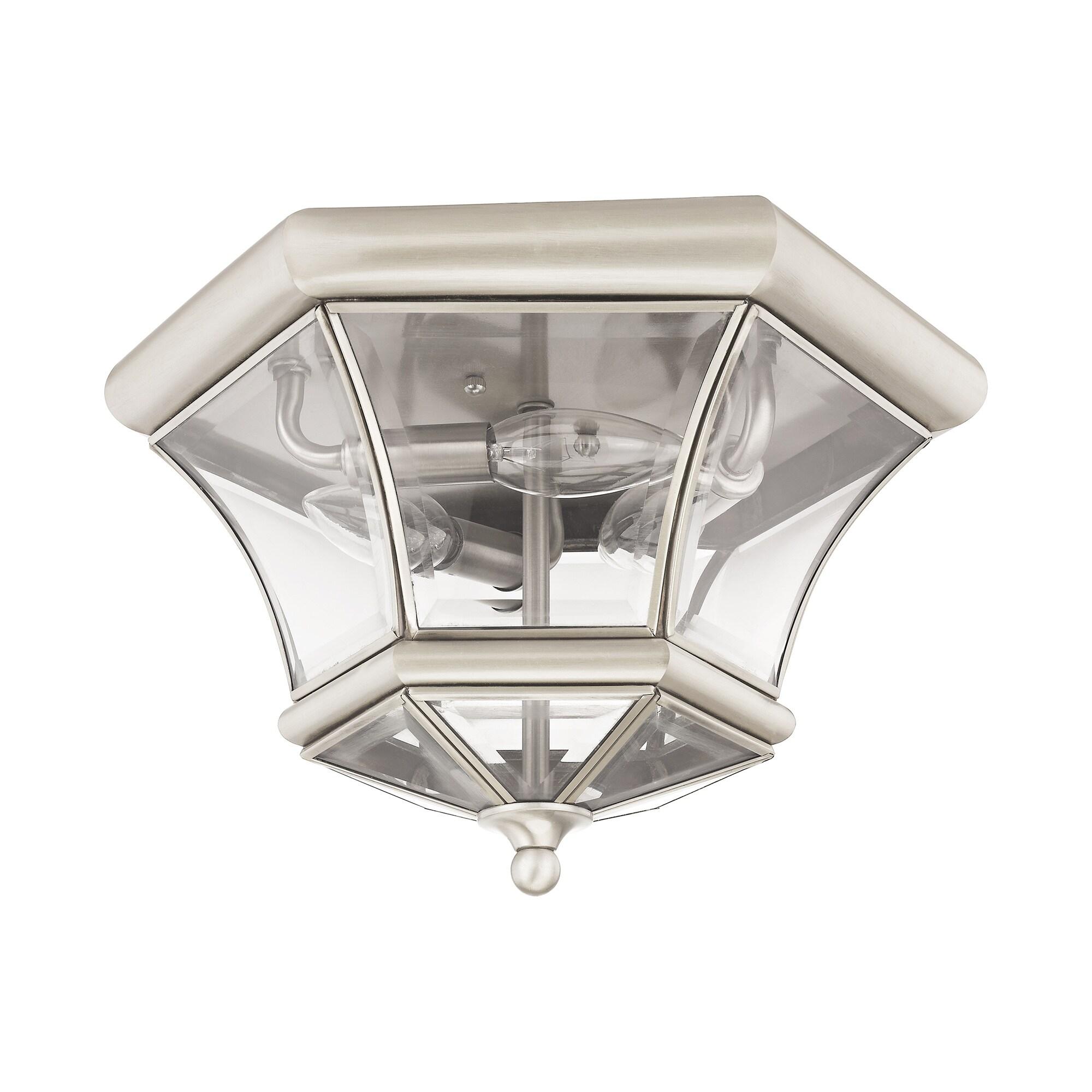 Livex Lighting Monterey/Georgetown 3 - Light Flush Mount in Brushed Nickel