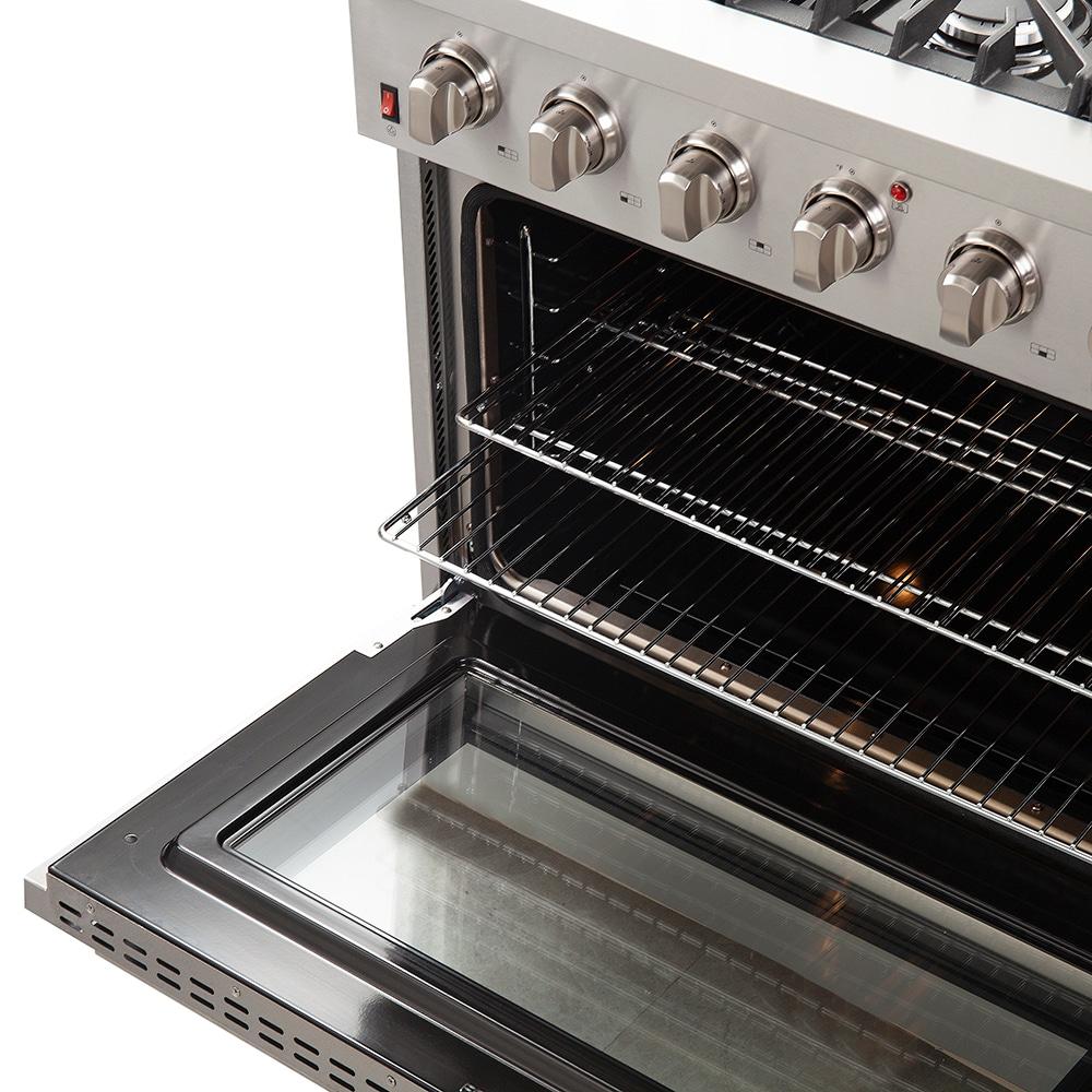 Galiano 36-inch Gas Range Stainless Steel, 6 Burners, 83,000 BTU, 5.36 cu.ft. Convection Oven