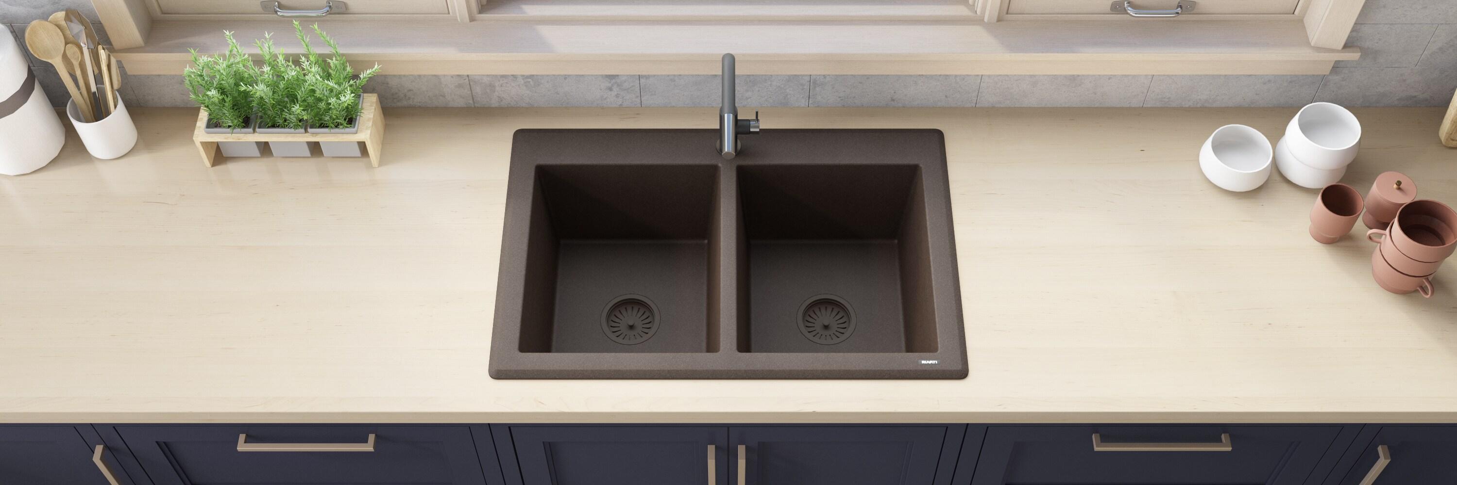 Ruvati 33 x 22 inch epiGranite Top-Mount Granite Composite Kitchen Sink