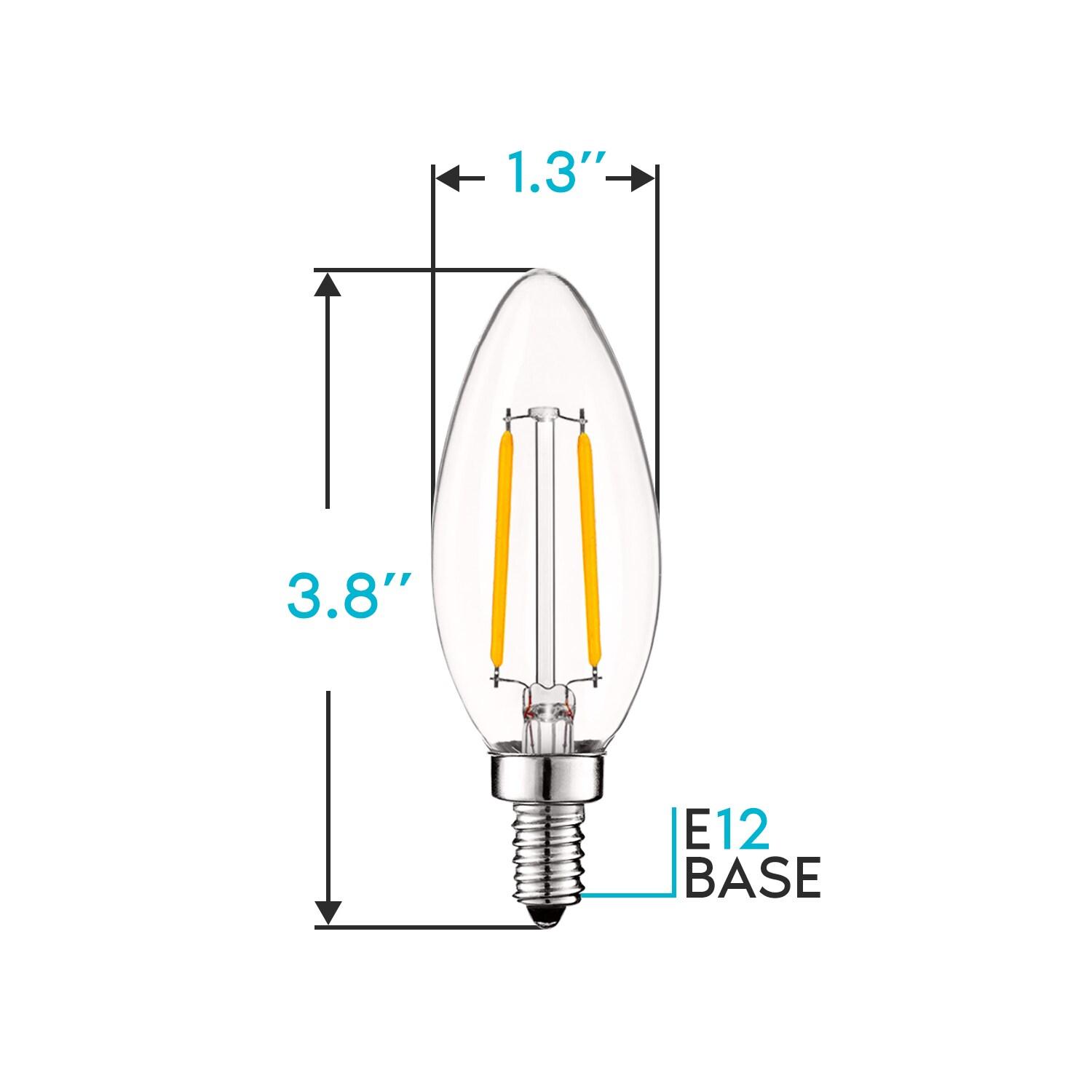 4 Watt (40 Watt Equivalent), B11 LED, Dimmable Light Bulb, E12/Candelabra Base