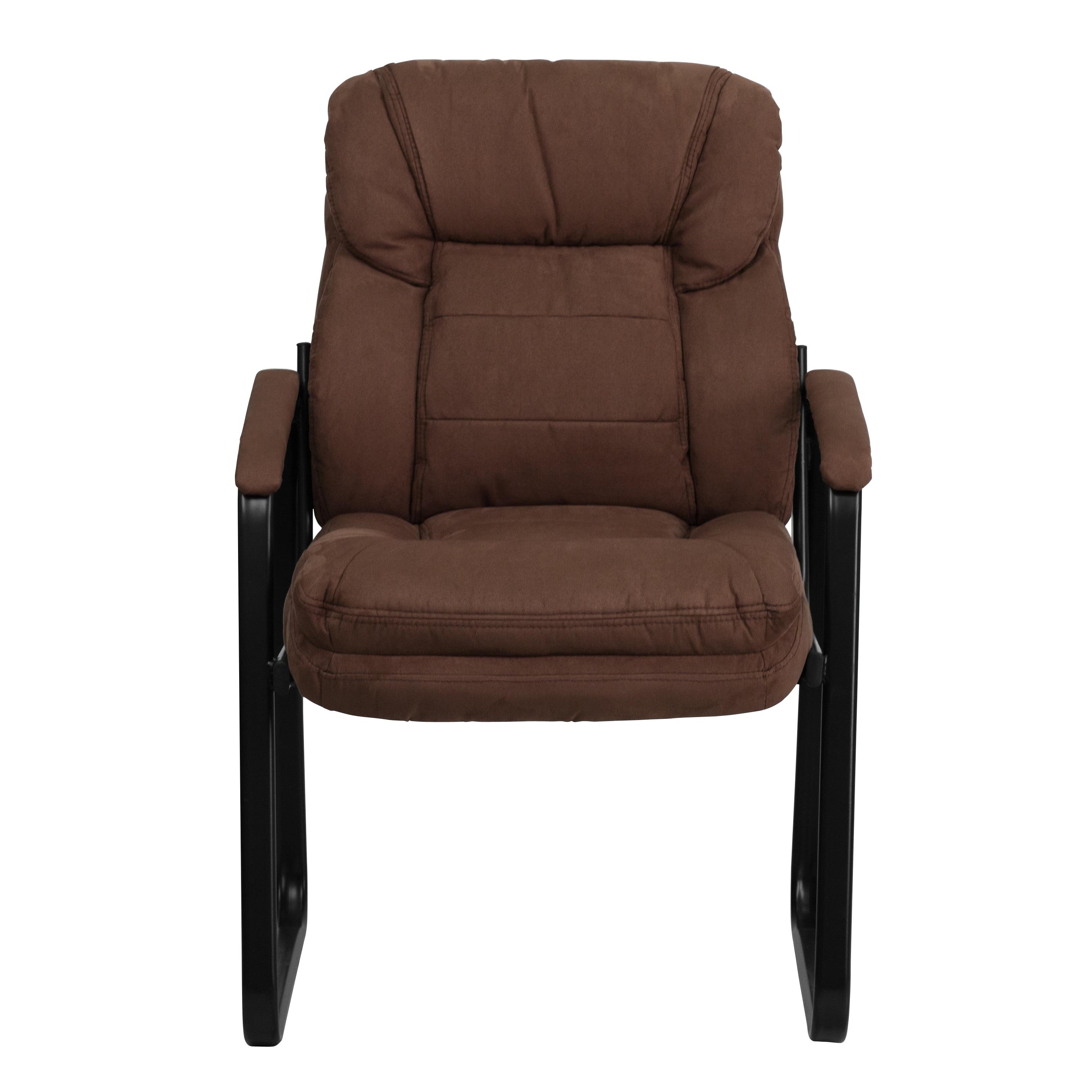 Flash Furniture Isla Modern LeatherSoft Executive Side Reception Chair with Sled Base