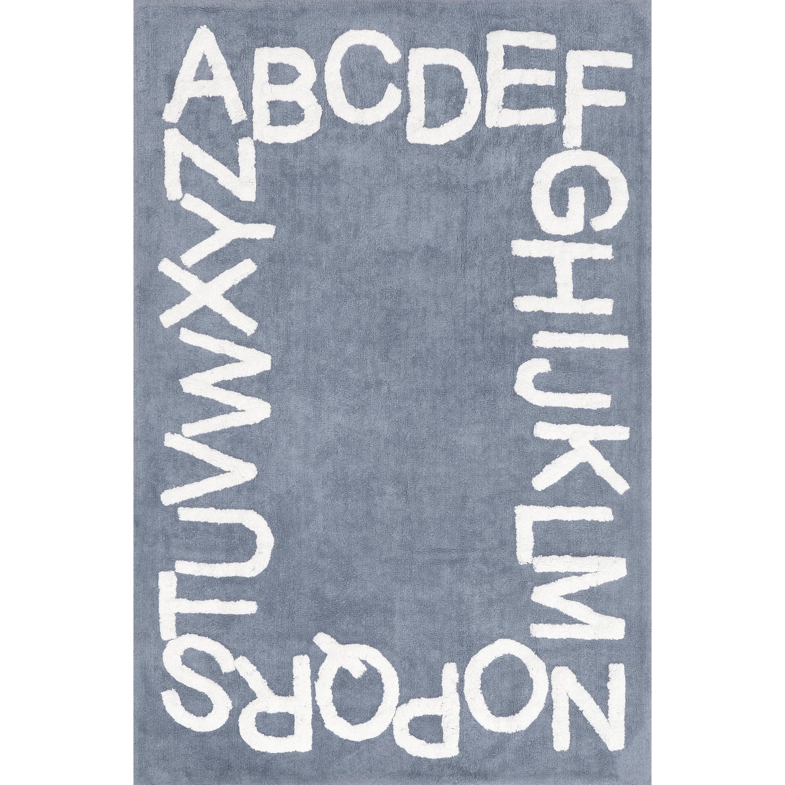 Nuloom Kids Washable Alphabet Indoor Area Rug 3' x 5' in Blue