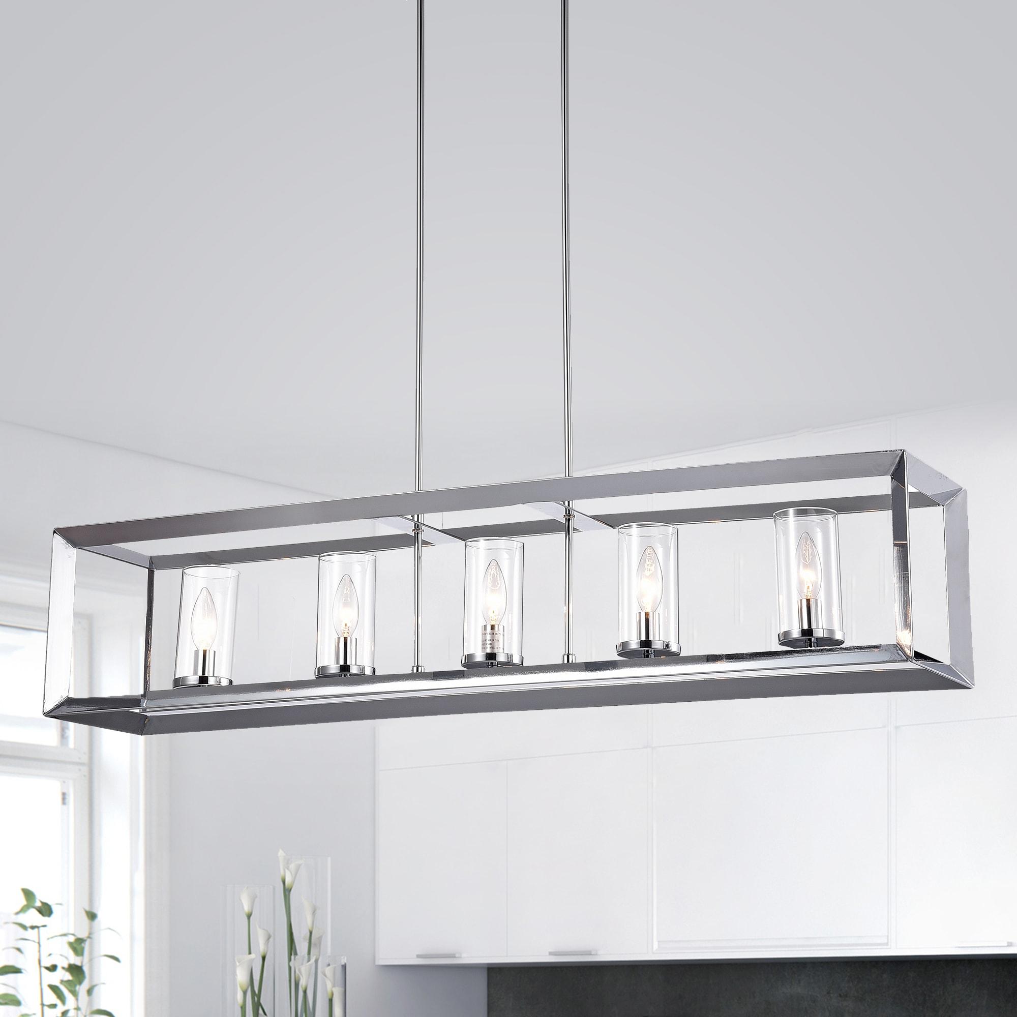 Warehouse of Tiffany Ciel 41-inch Chrome Finish 5-Light Chandelier