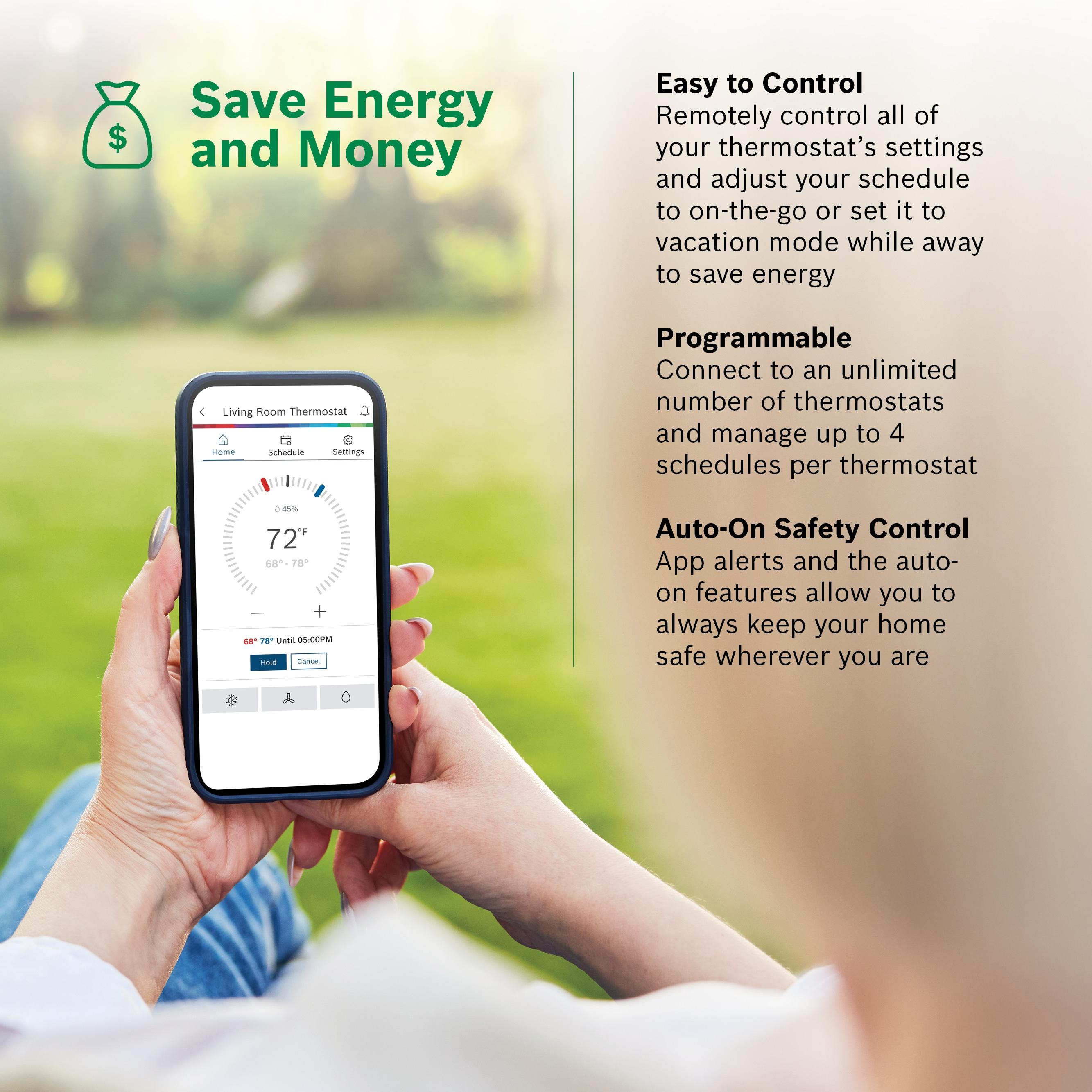 White Digital Touchscreen Programmable Wi-Fi Thermostat