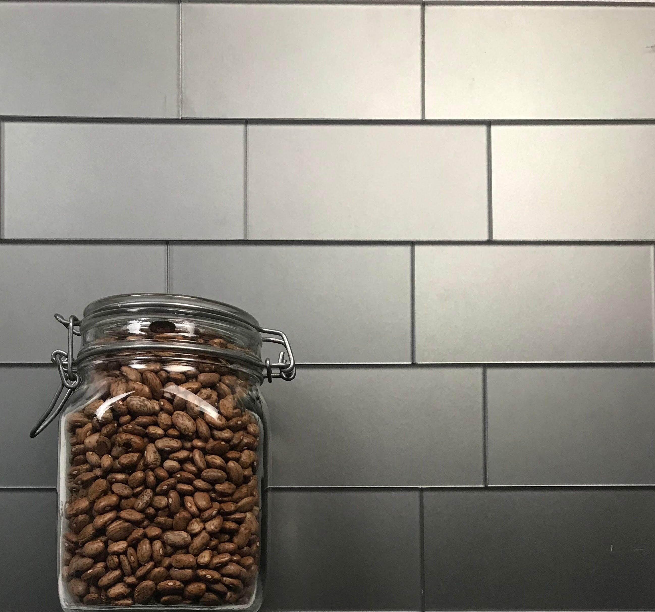 Abolos Landscape 1 in. x 1 in. Translucent Glass Plastic Face Mounted Brick Mosaic Designer Pool Tile