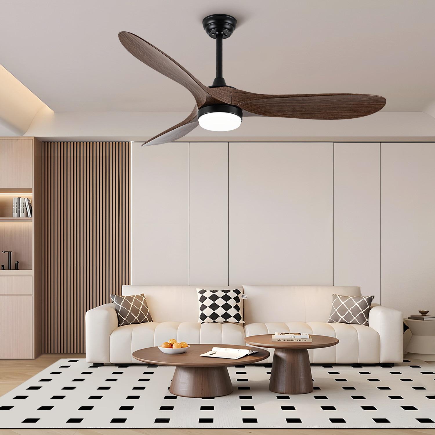 Simple Deluxe 44" Ceiling Fans with Lights and Remote, Outdoor Ceiling Fans for Patios with Light, Easy to Install Ceiling Fan with Reversible Motor and Wooden Blade for All Seasons