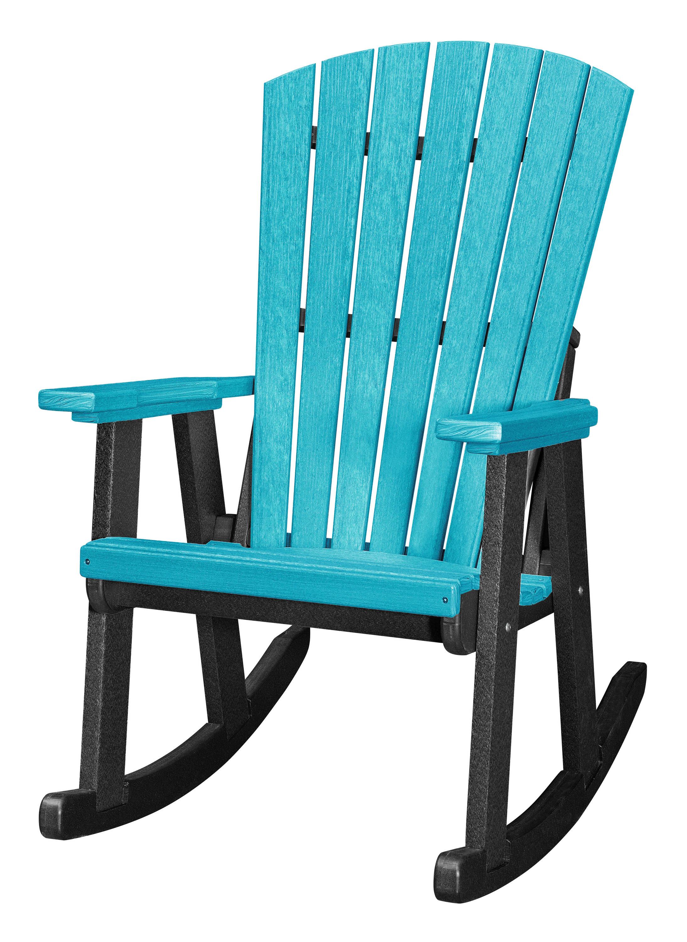 OS Home and Office 518ARB Rocking Chair in Aruba Blue with a Black Base