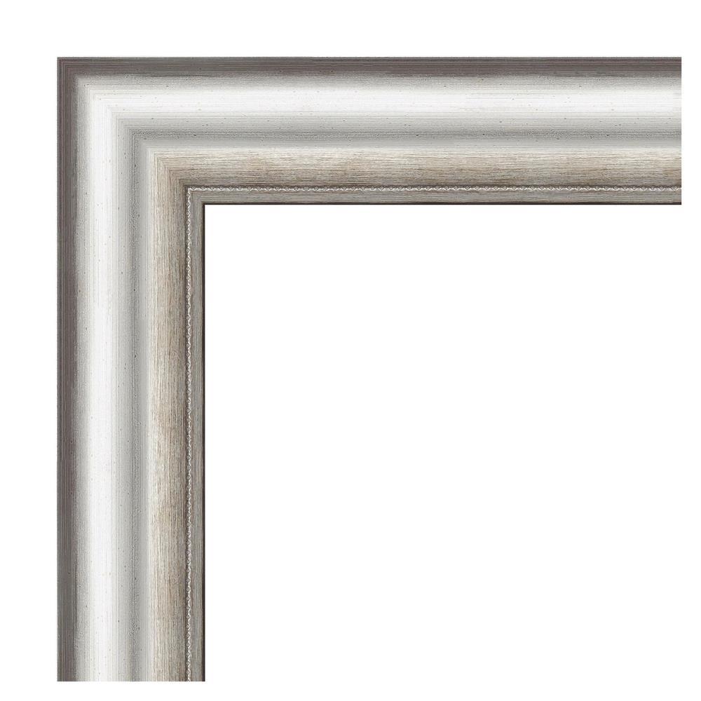 41" x 29" Salon Framed Bathroom Vanity Wall Mirror Silver - Amanti Art: Modern Rectangle, No Assembly Required