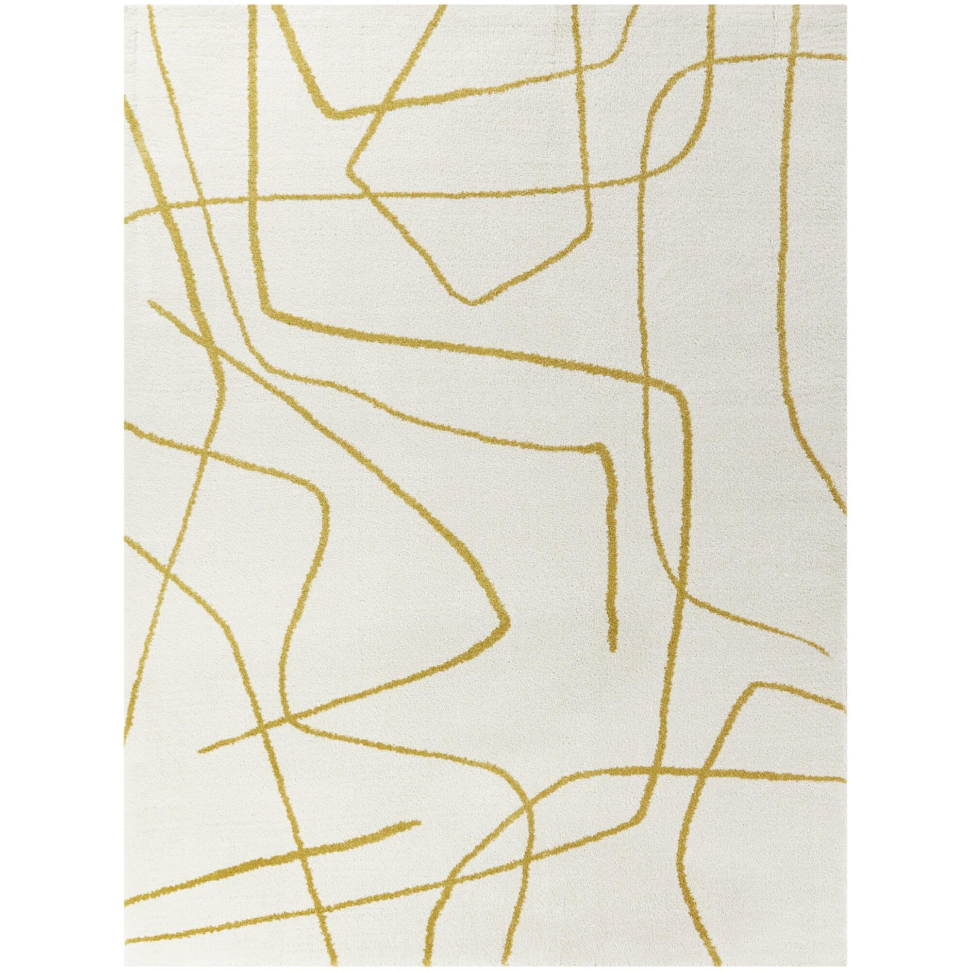 Descartes Abstract Modern Area Rug Mustard 6'7" x 9' 6' x 9' Ivory