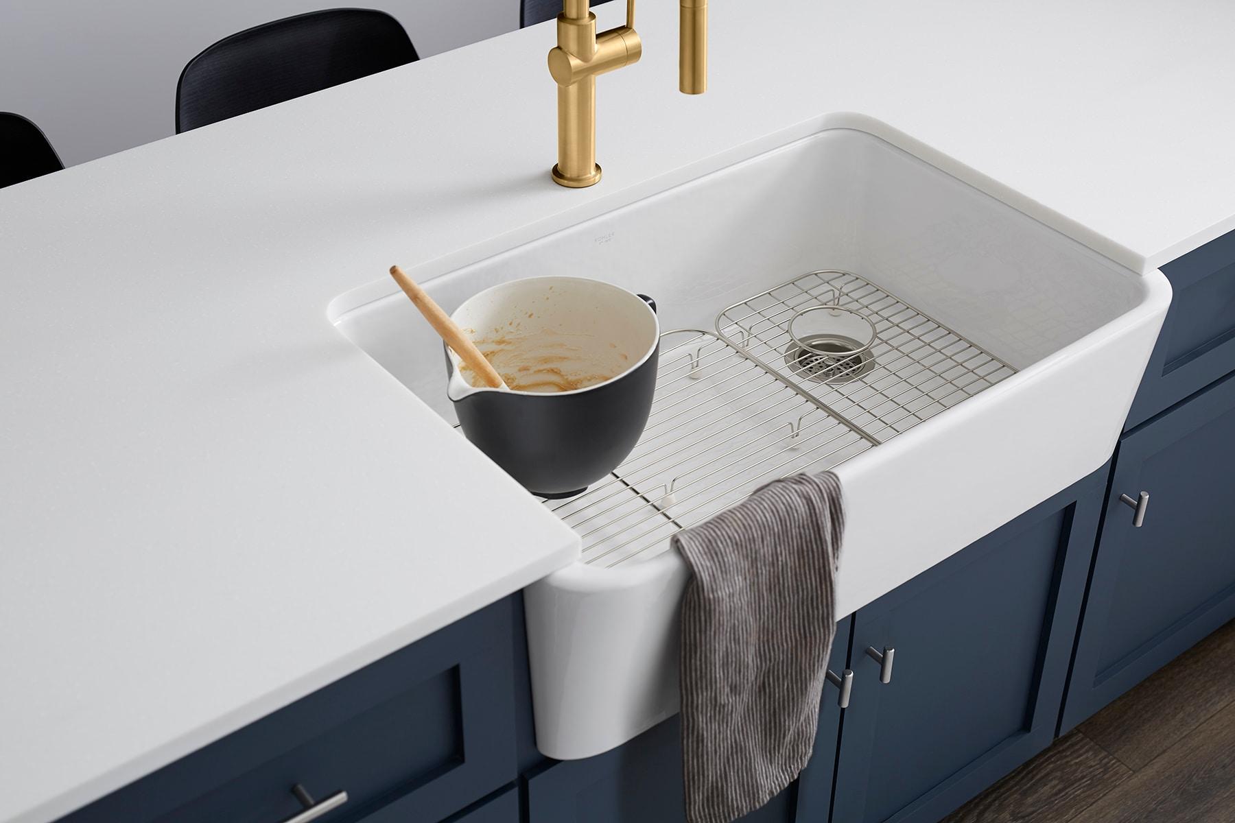 Ironridge 34" Undermount Single-Bowl Farmhouse Cast Iron Kitchen Sink with Apron Front