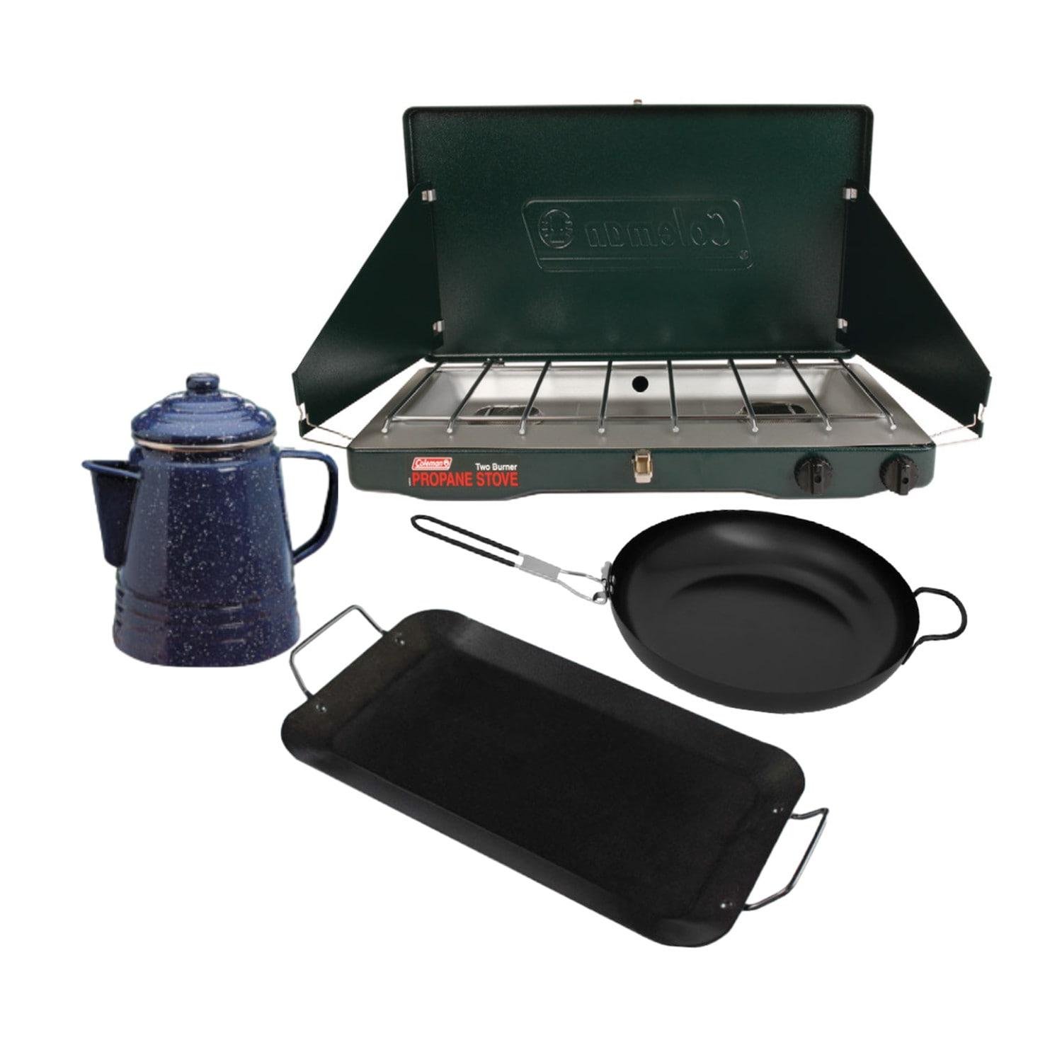 Coleman Matchlight 2-Burner Propane Stove, 10,000 BTU, Black